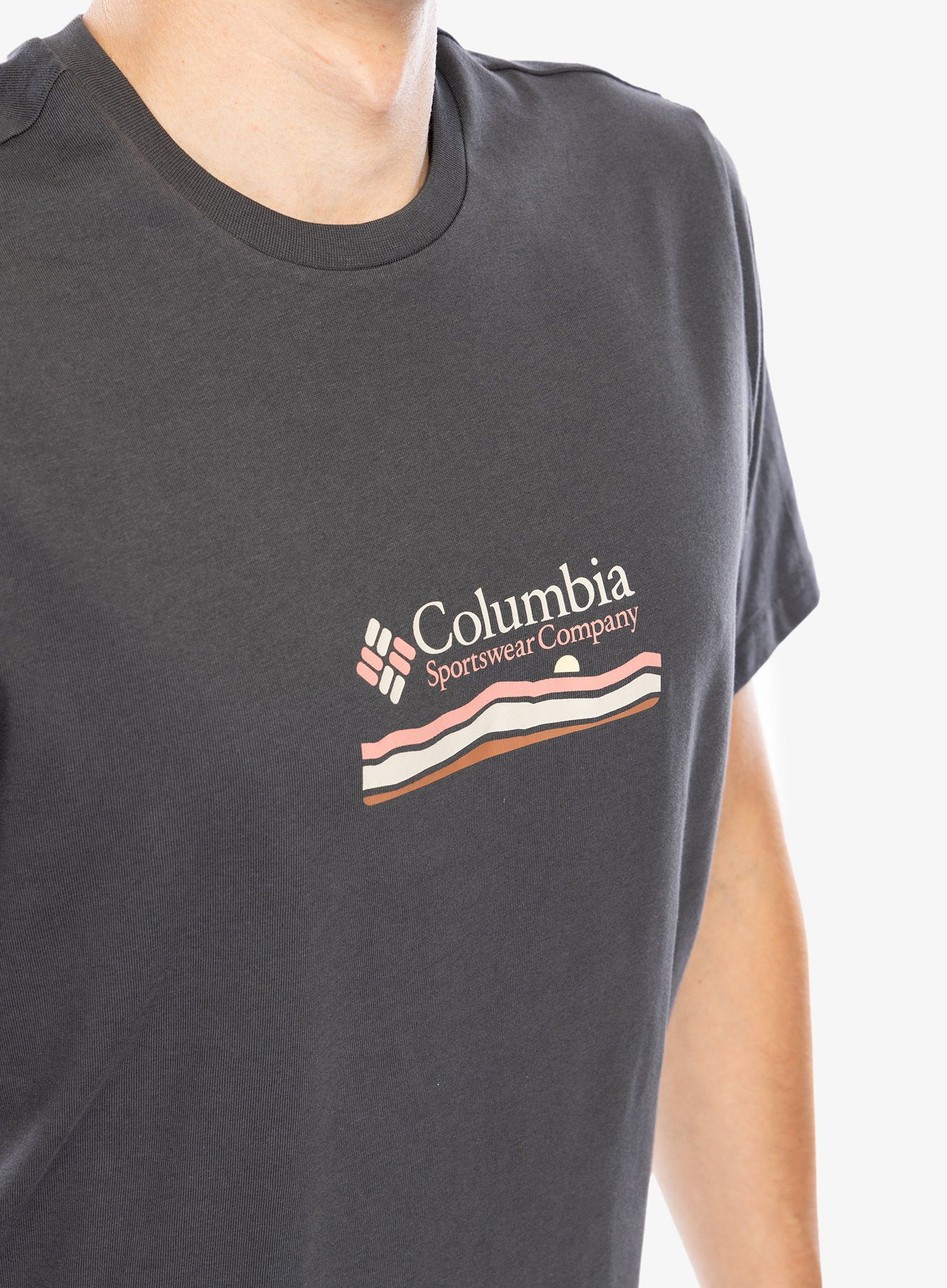 Bombažna majica Columbia Explorers Canyon Back S/S Tee - shark/heritage hills