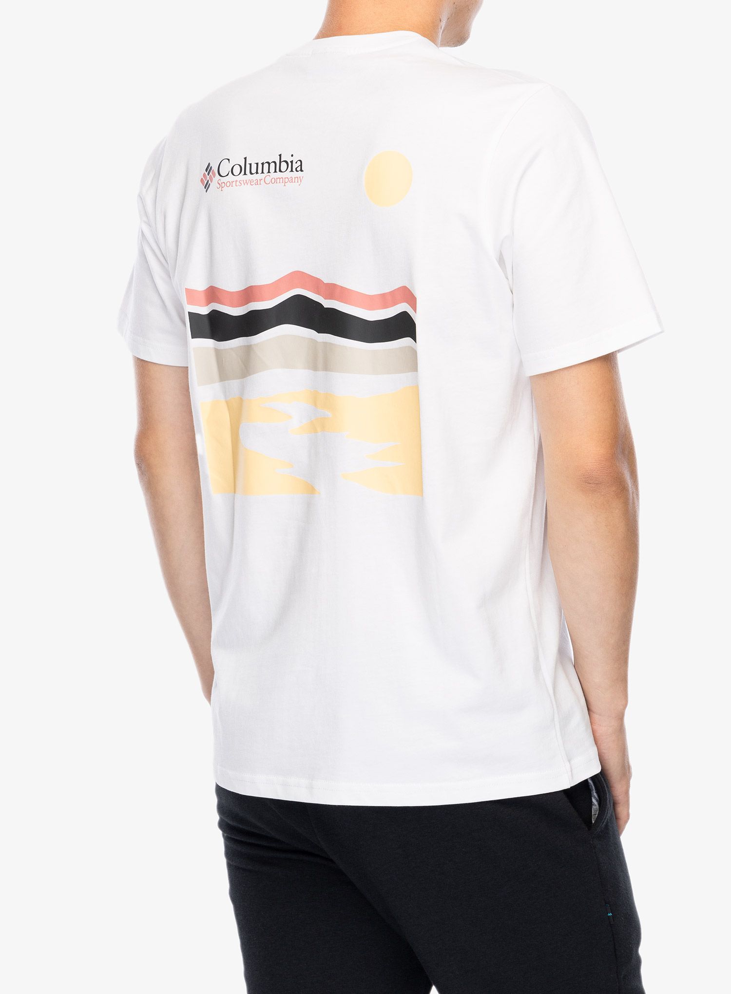 Majica s potiskom Columbia Explorers Canyon Back S/S Tee - white/heritage hills