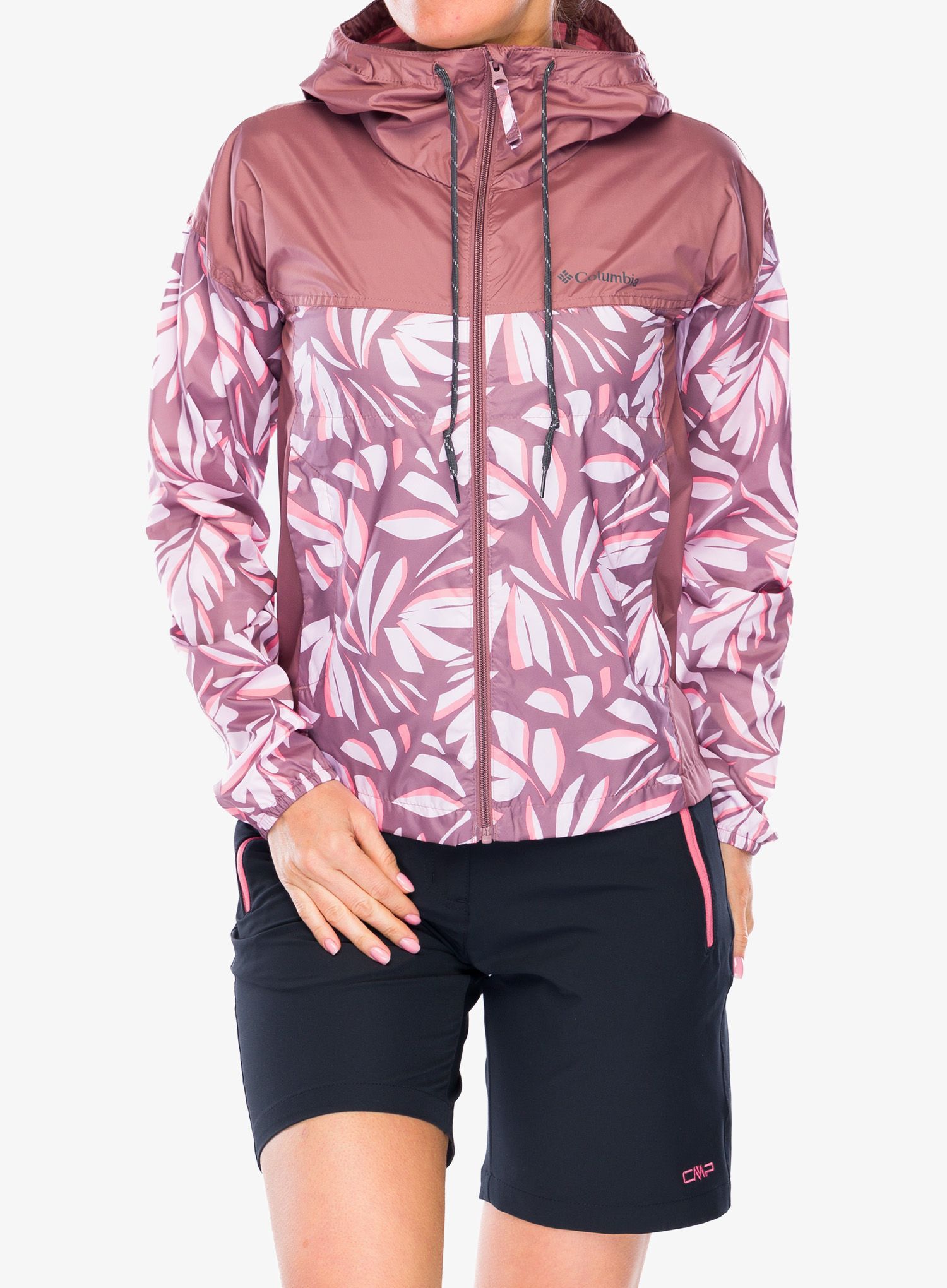 Ženska vetrovka Columbia Flash Challenger Novelty Windbreaker - fig areca print/fig