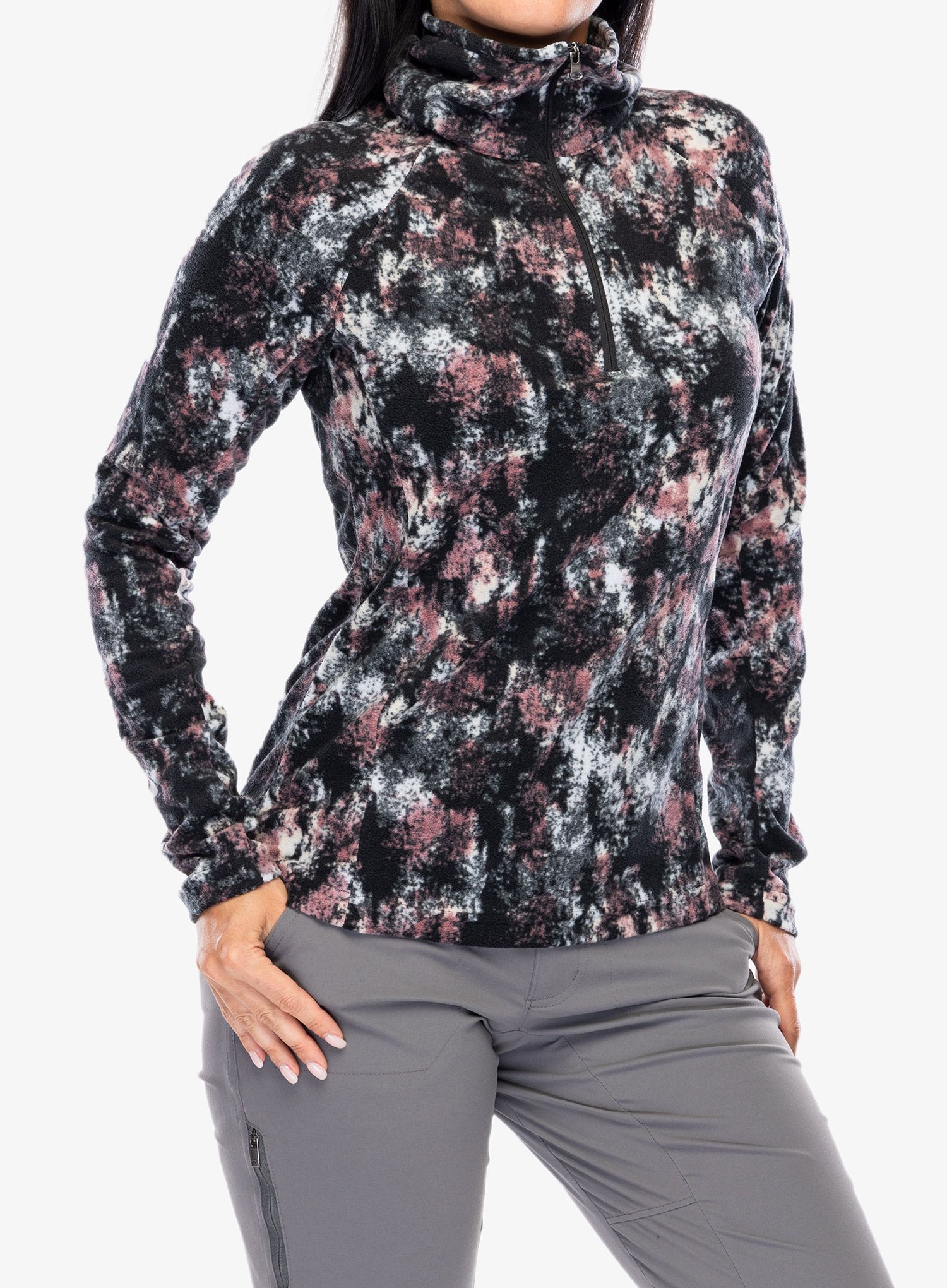 Ženska jopica brez kapuce Columbia Glacial IV Print 1/2 Zip - snowdrift timberwild