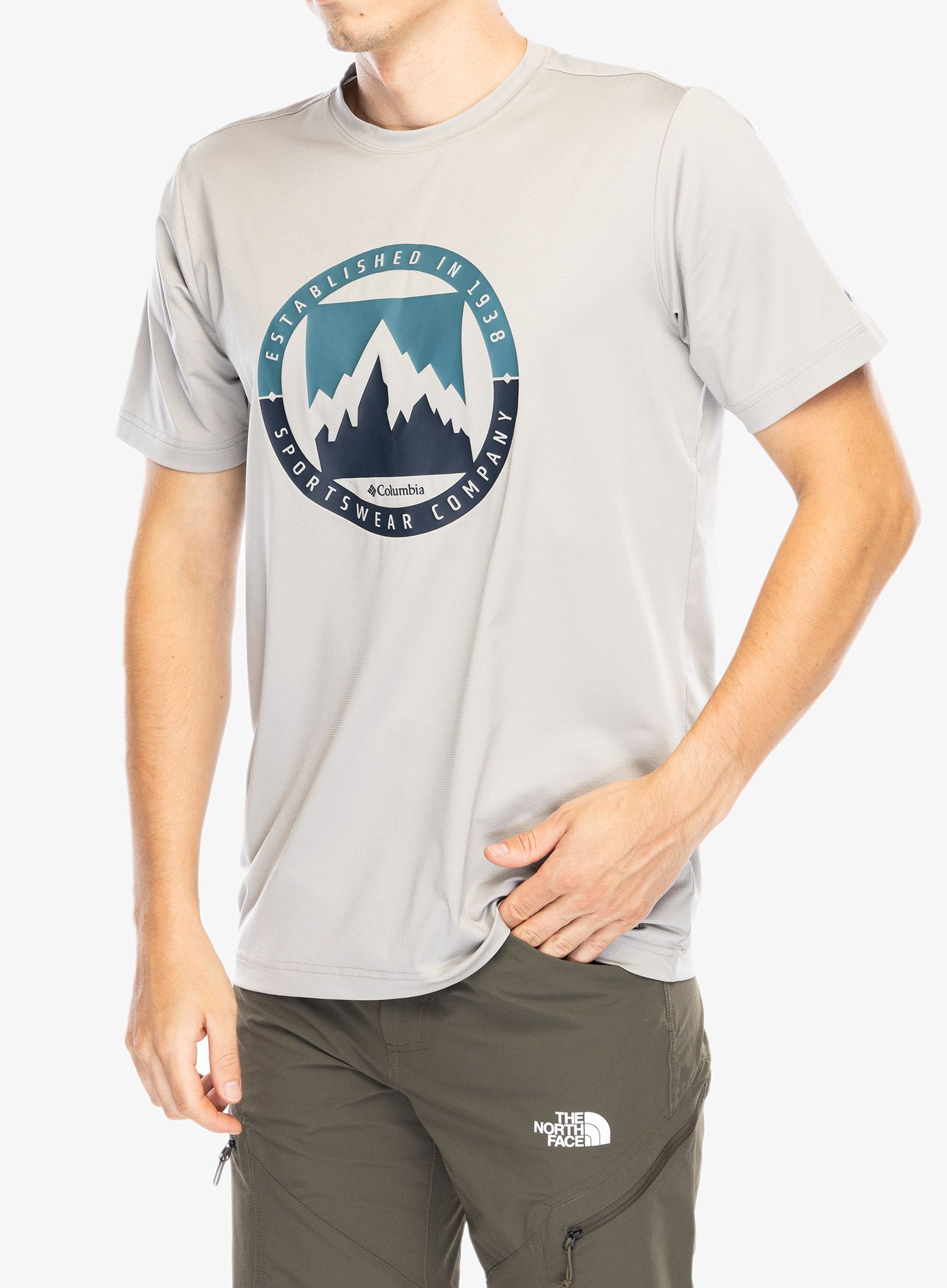 Športna majica Columbia Ice Lake II SS Tee - flint grey/boundless borders