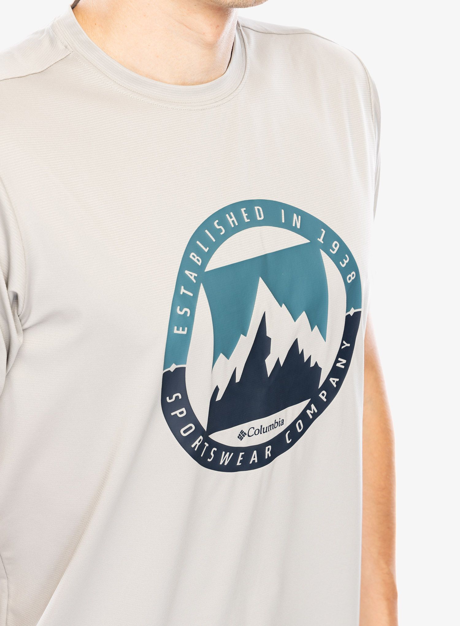 Športna majica Columbia Ice Lake II SS Tee - flint grey/boundless borders