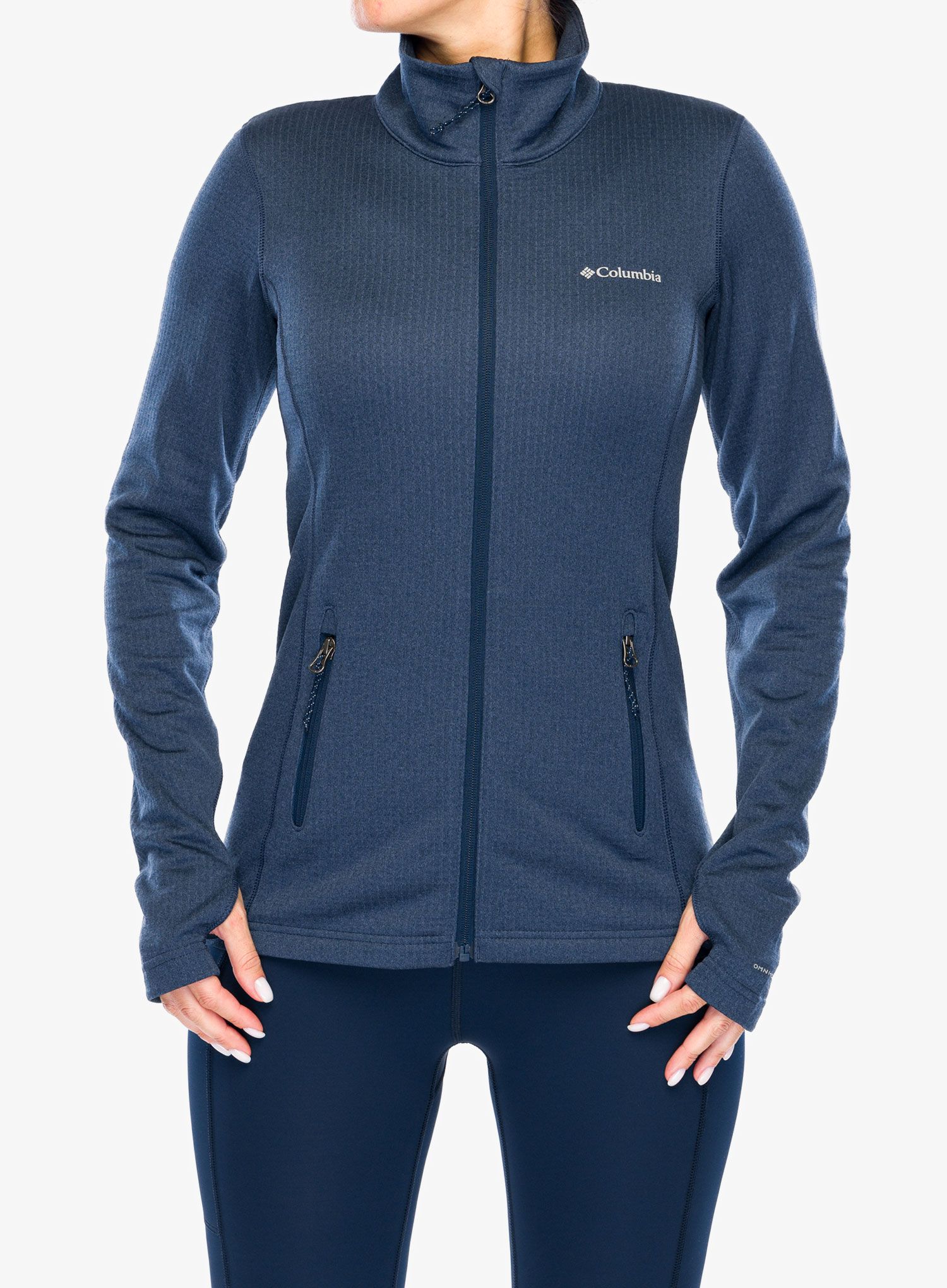 Ženska jopica z zadrgo Columbia Park View Grid Fleece Full Zip - collegiate navy