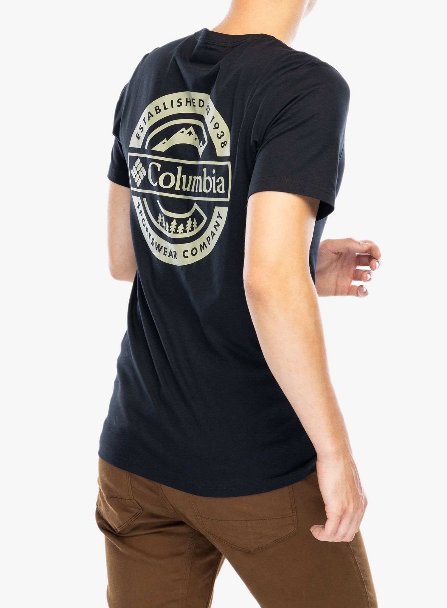 Majica s potiskom Columbia Rapid Ridge Back Graphic Tee II - black/button badge