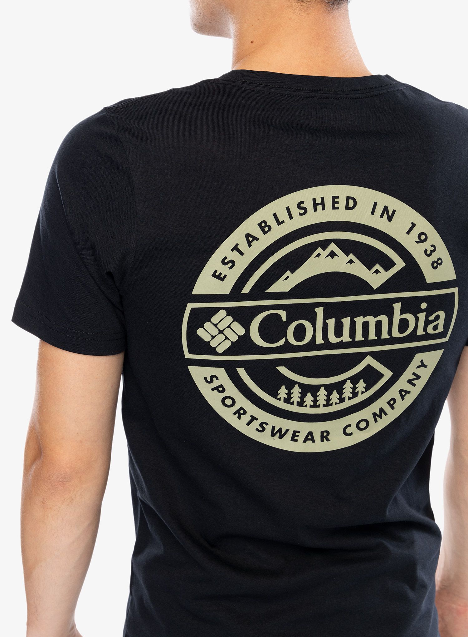 Majica s potiskom Columbia Rapid Ridge Back Graphic Tee II - black/button badge