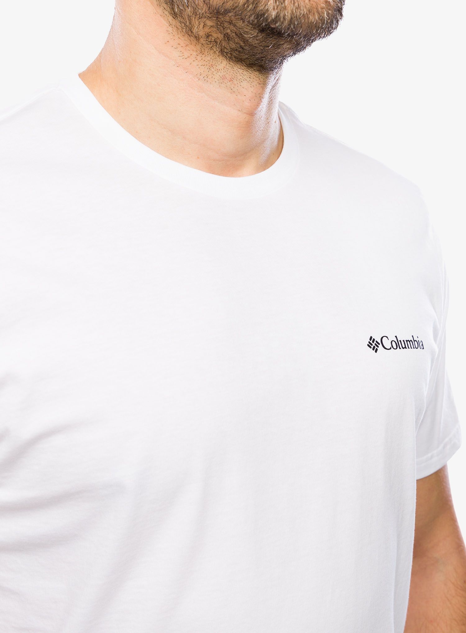 Bombažna majica Columbia Rockaway River Back Graphic S/S Tee - white/rocky road