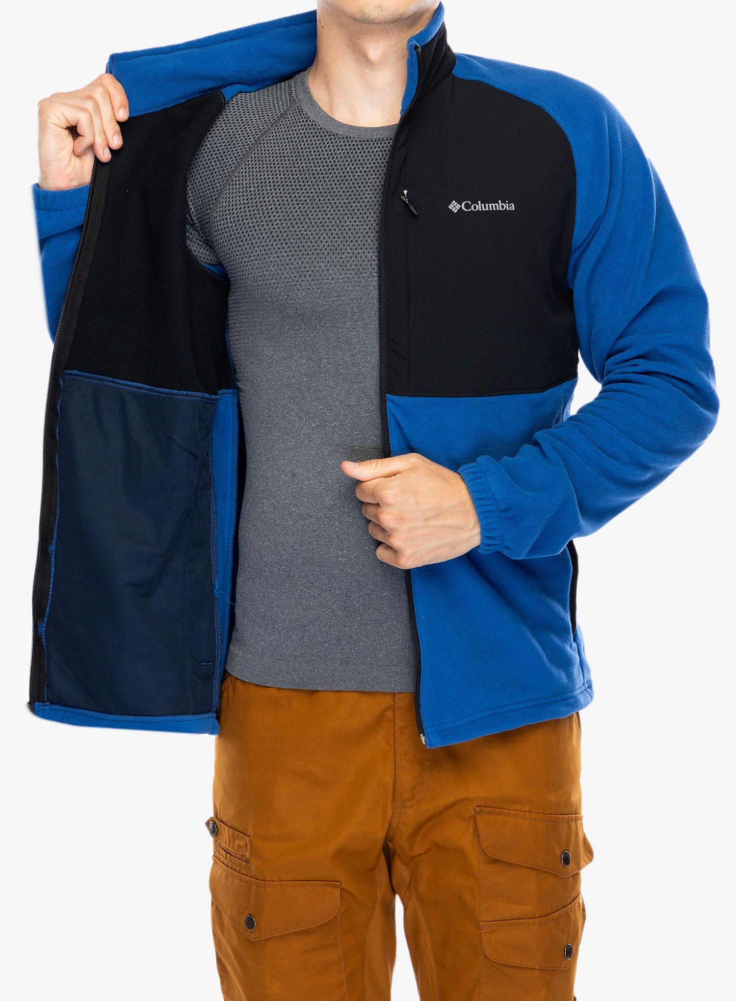 Puloverji brez kapuce Columbia Sage Peak Full Zip Fleece - mountain blue/black