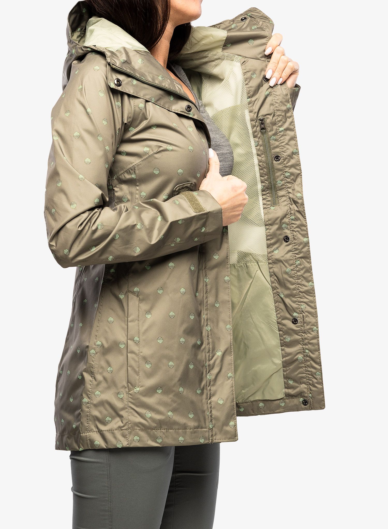 Ženski dežni plašč Columbia Splash A Little II Jacket - stone green