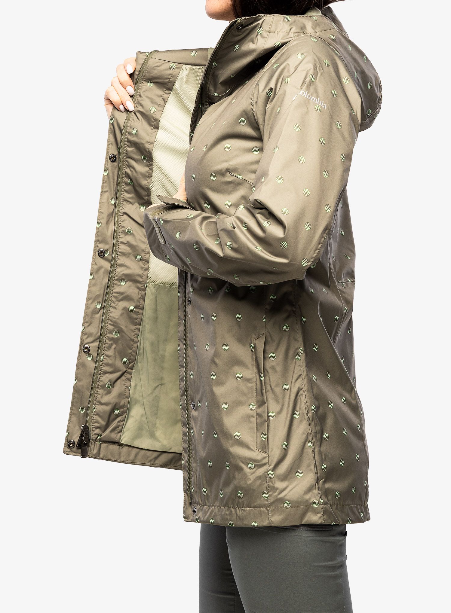 Ženski dežni plašč Columbia Splash A Little II Jacket - stone green