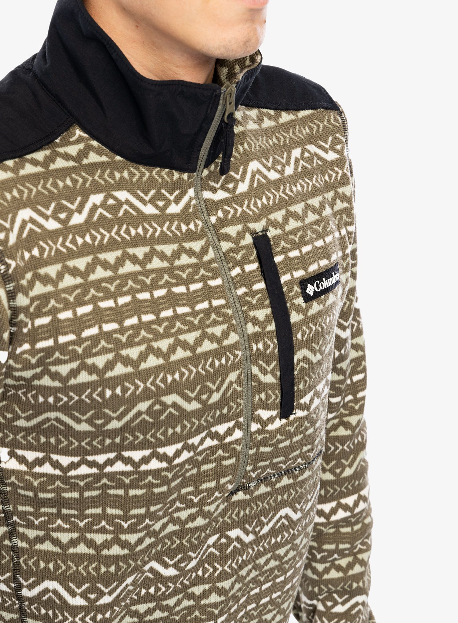 Flis Columbia Sweater Weather Printed Half Zip II - stone green madras multi