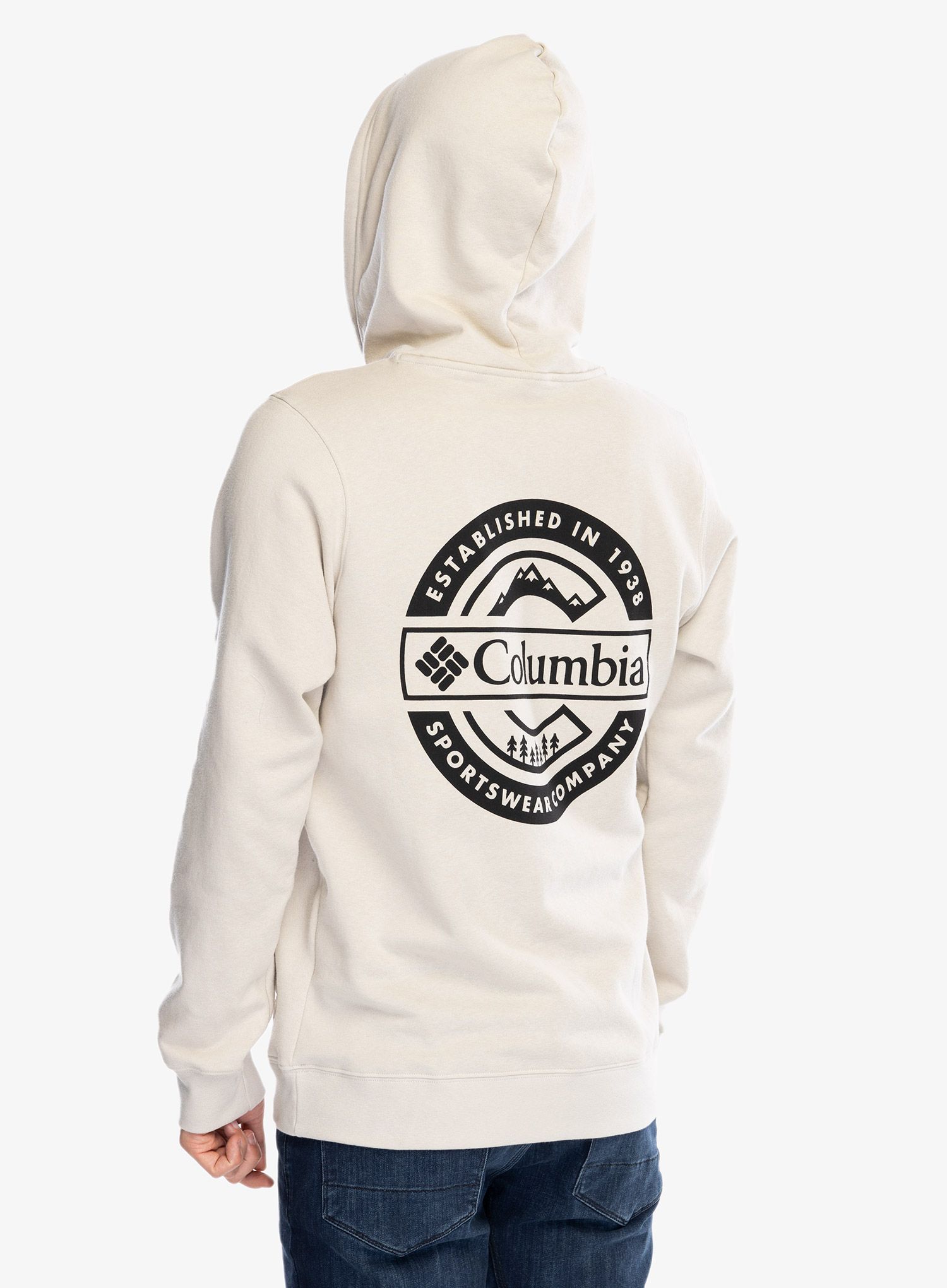 Jopica s kapuco Columbia Trek Graphic Hoodie - dark stone/button badge