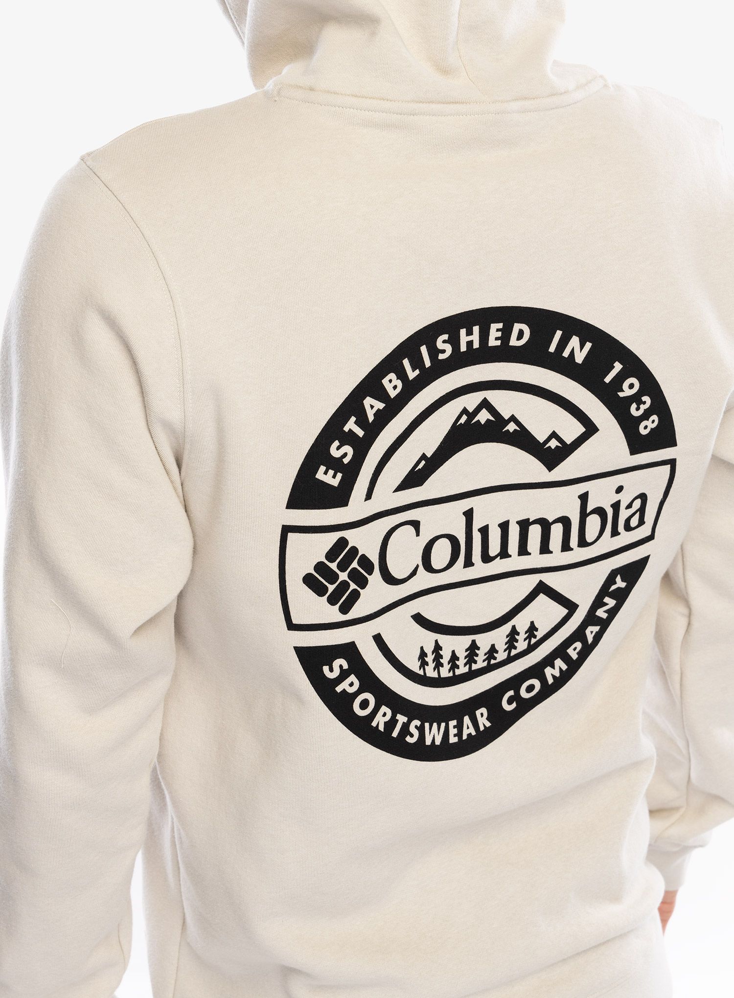 Jopica s kapuco Columbia Trek Graphic Hoodie - dark stone/button badge
