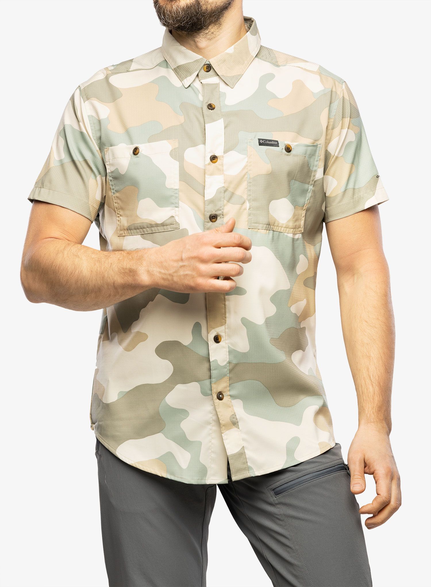 Moška srajca Columbia Utilizer Printed S/S Woven - niagara mod camo