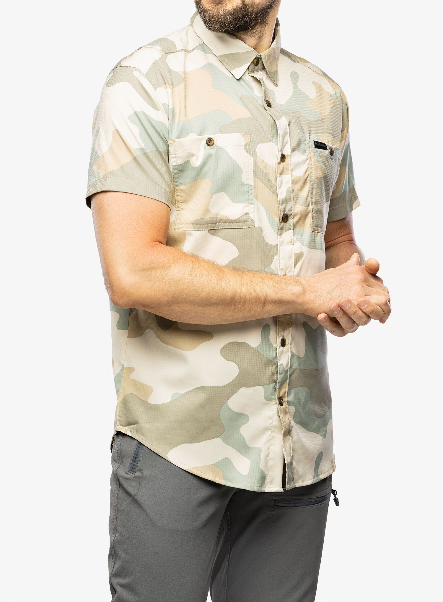 Moška srajca Columbia Utilizer Printed S/S Woven - niagara mod camo