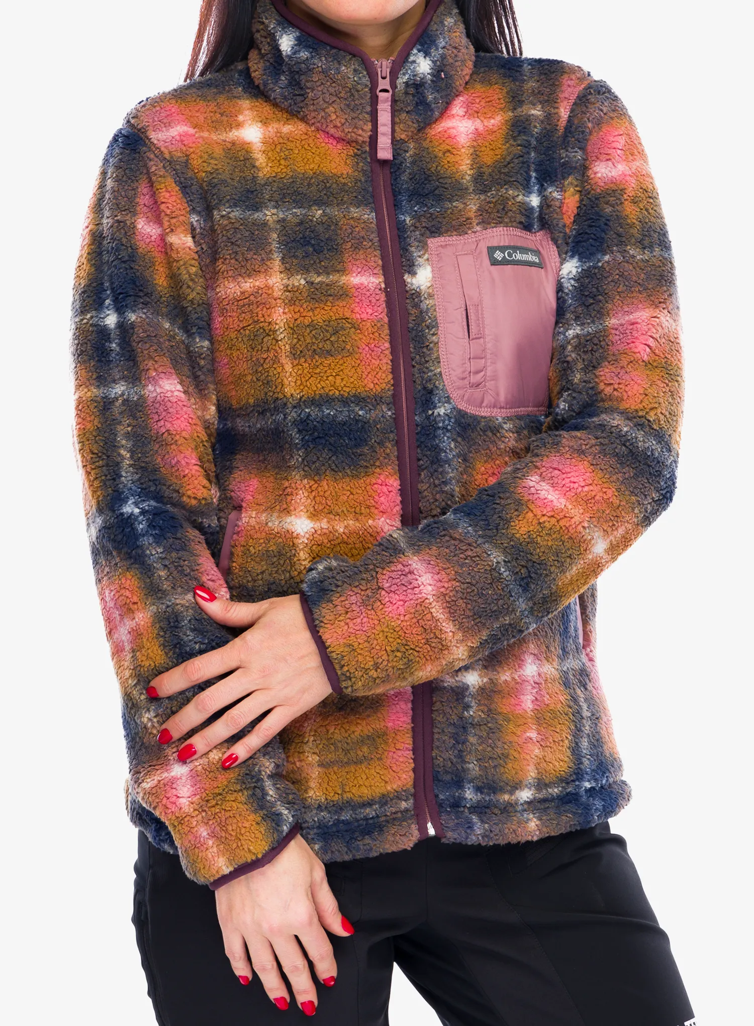 Ženski flis Columbia West Bend Print Full Zip II - fig omblur