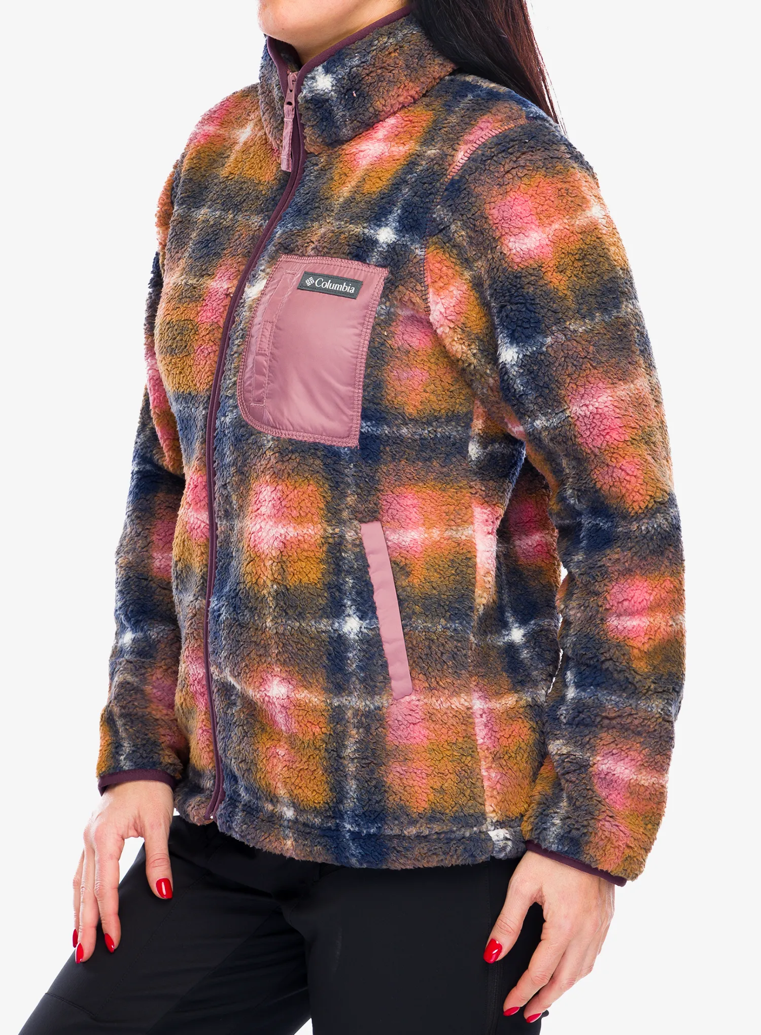 Ženski flis Columbia West Bend Print Full Zip II - fig omblur