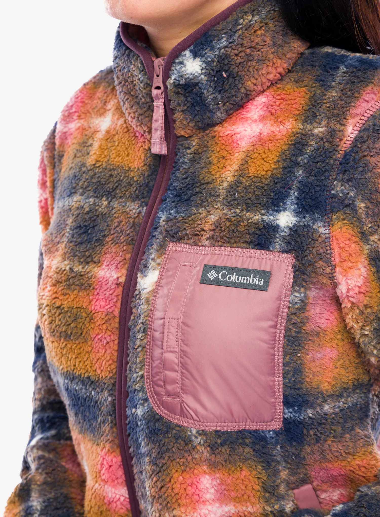 Ženski flis Columbia West Bend Print Full Zip II - fig omblur