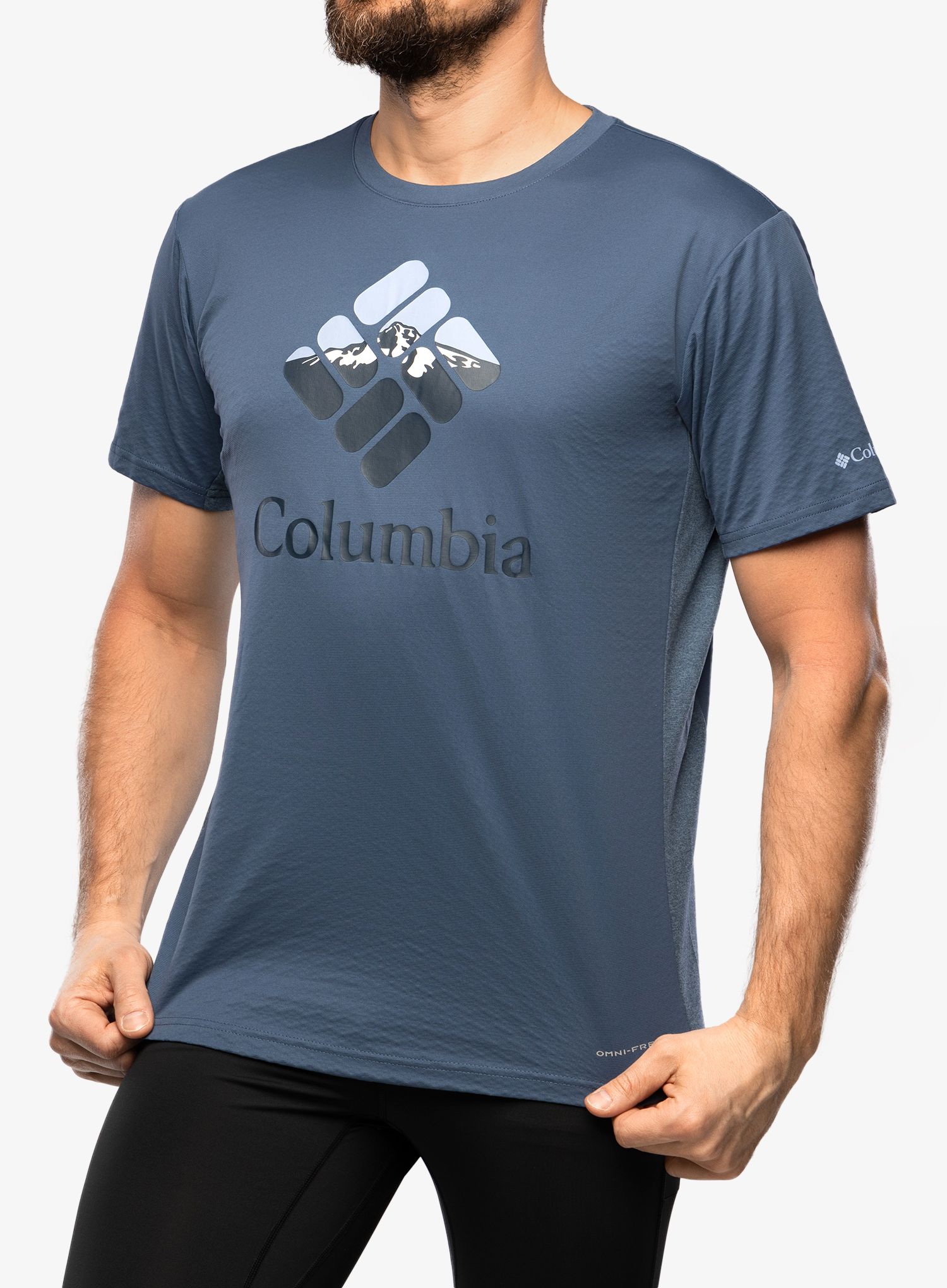 Majica s potiskom Columbia Zero Ice Cirro-Cool Graphic Tee - mountain/nightscape