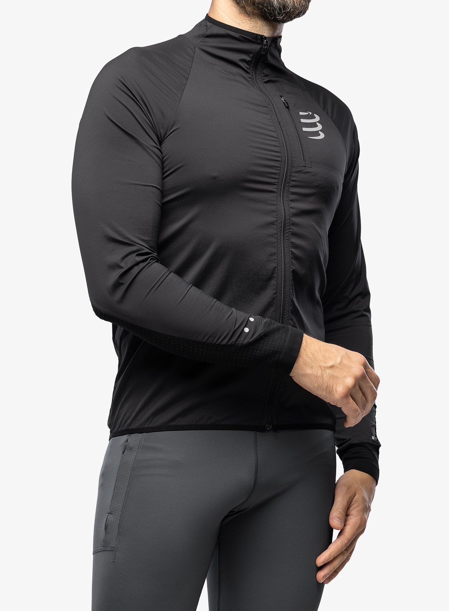 Vetrovka Compressport Hurricane Windproof Jacket - black