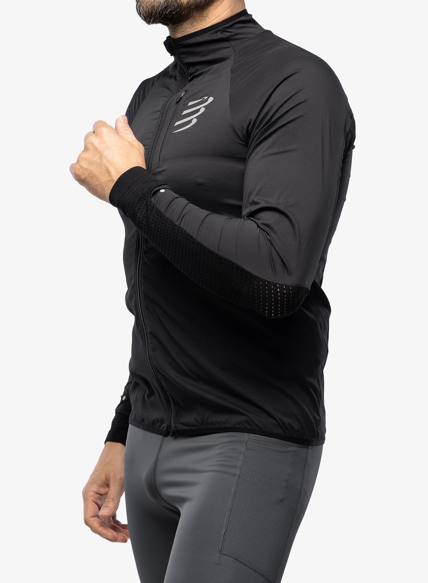 Vetrovka Compressport Hurricane Windproof Jacket - black