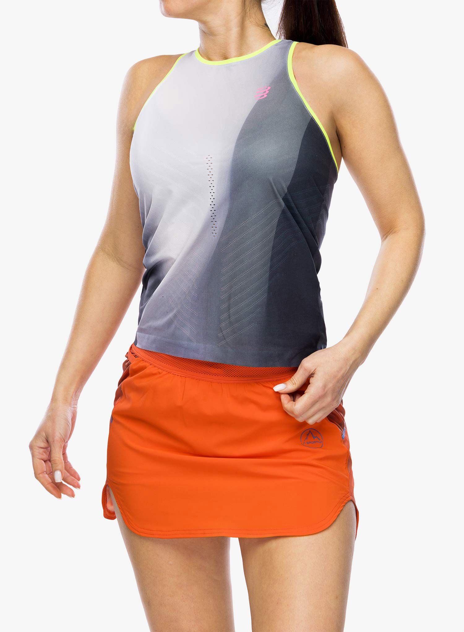 Ženski top Compressport Performance Singlet - black/white