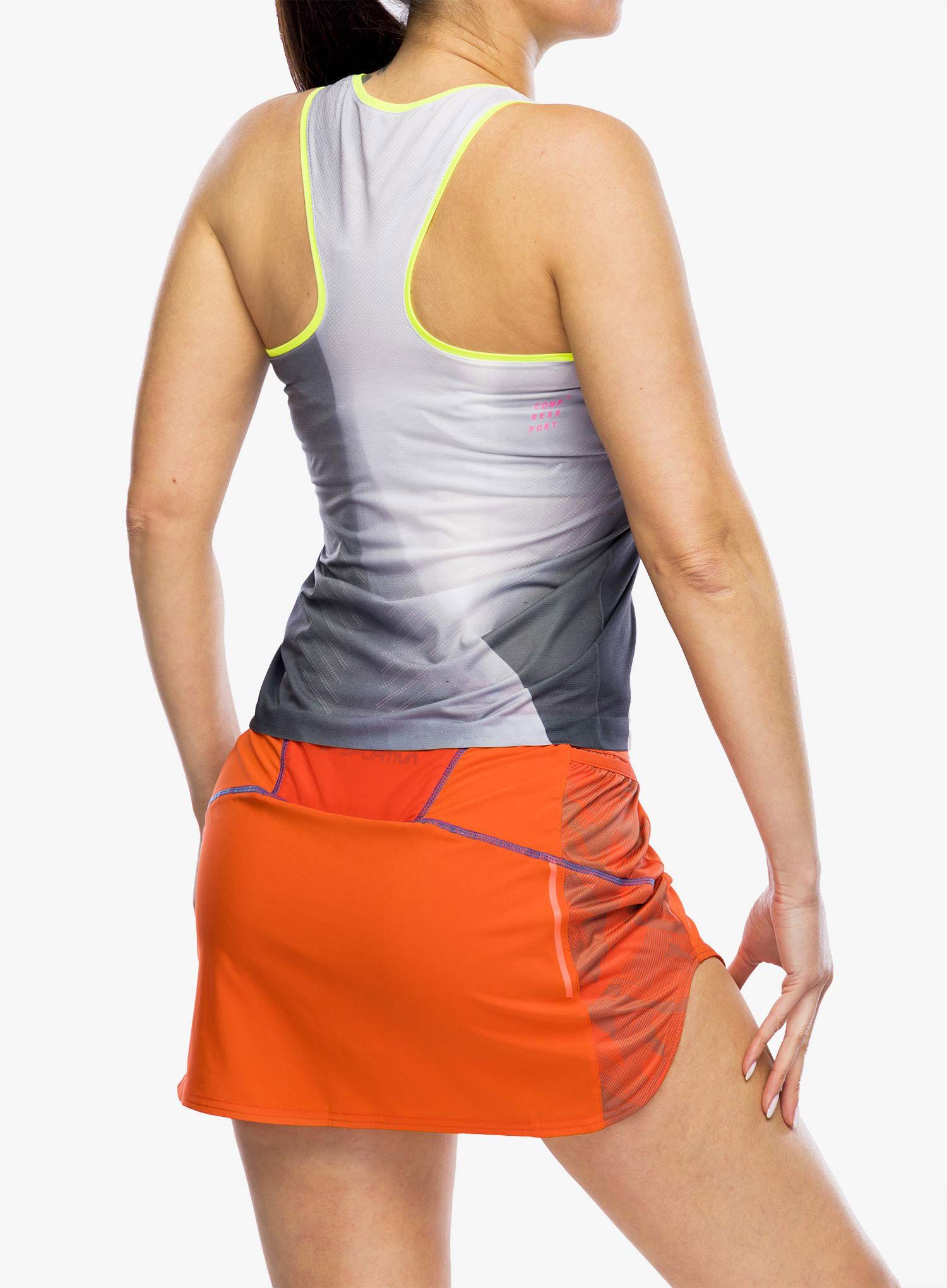 Ženski top Compressport Performance Singlet - black/white