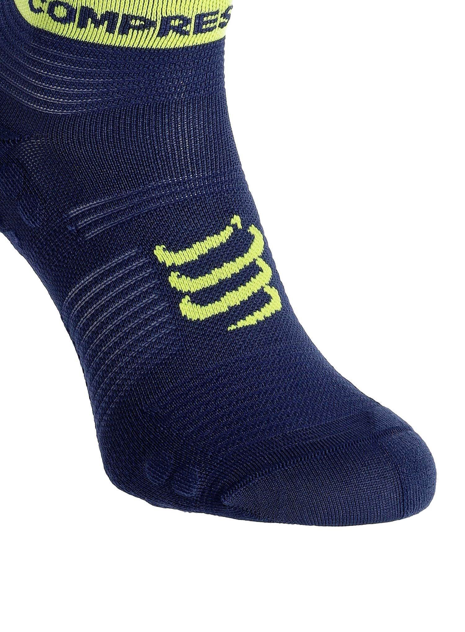 Tekaške nogavice Compressport Pro Racing Socks v4.0 Run Low - blues/green sheen