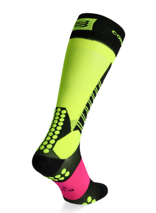 Nogavice Compressport Ski Mountaineering Full Socks - safe yellow/black