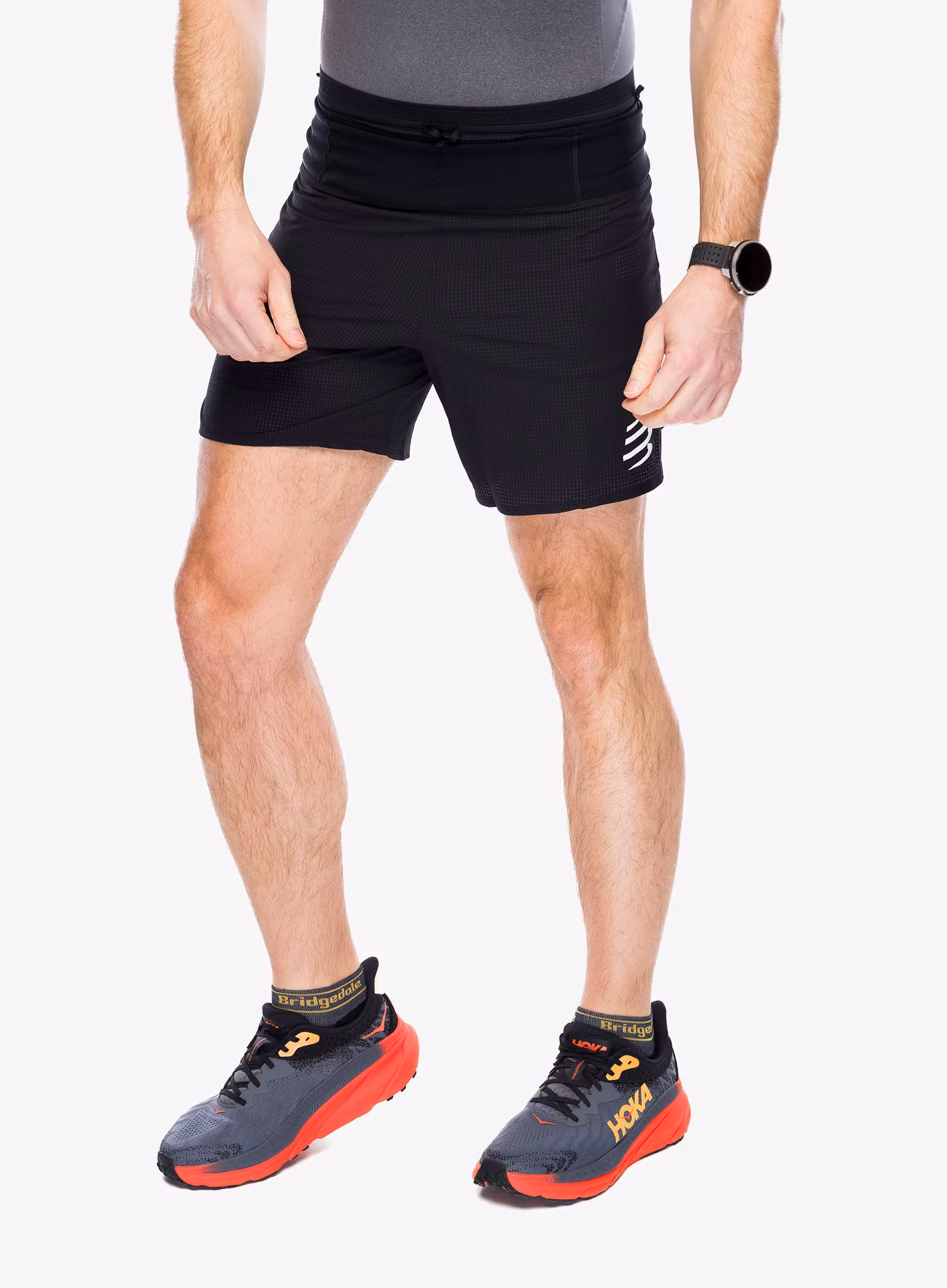 Tekaške kratke hlače Compressport Trail Racing Overshort - black