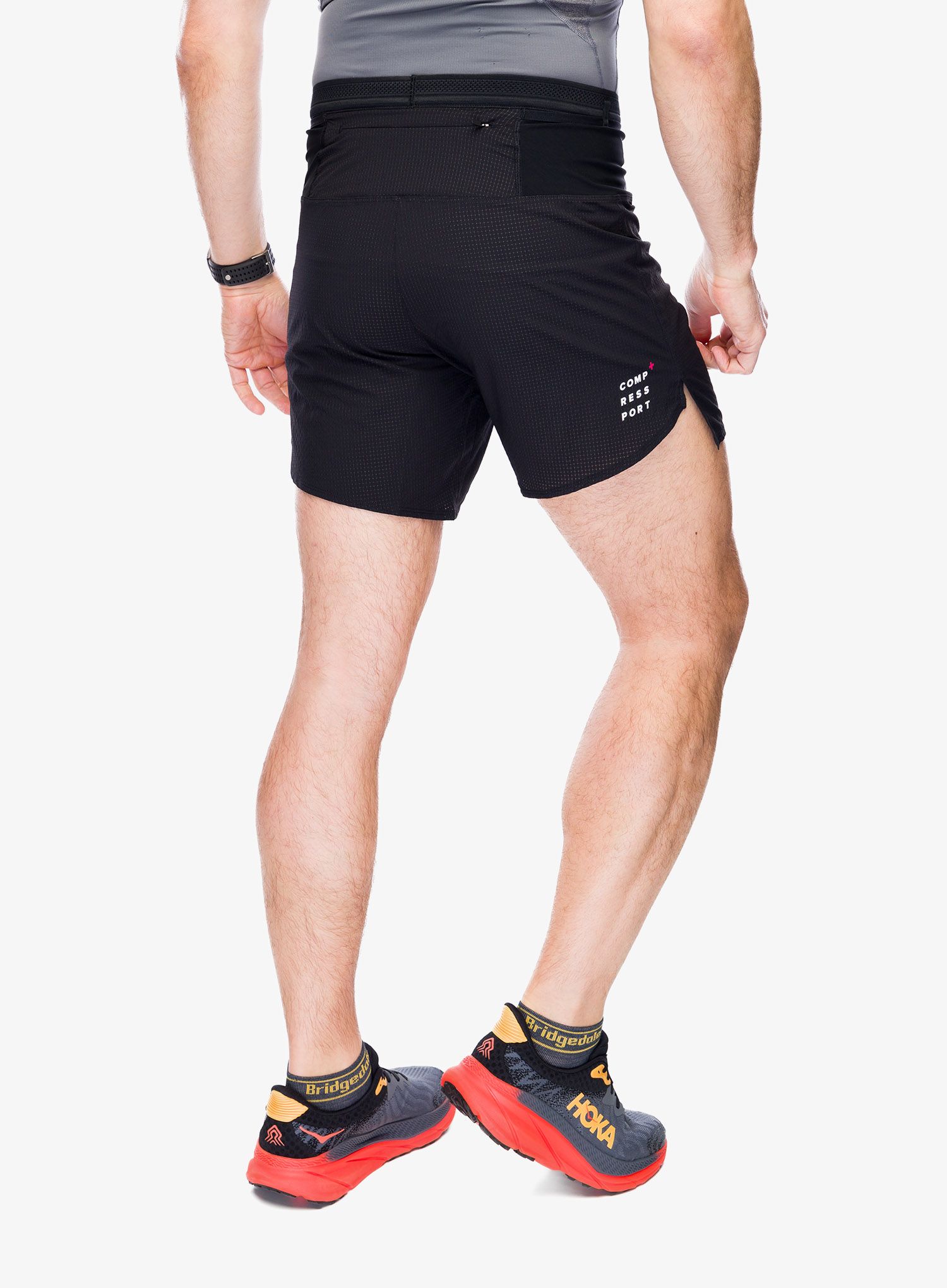 Tekaške kratke hlače Compressport Trail Racing Overshort - black