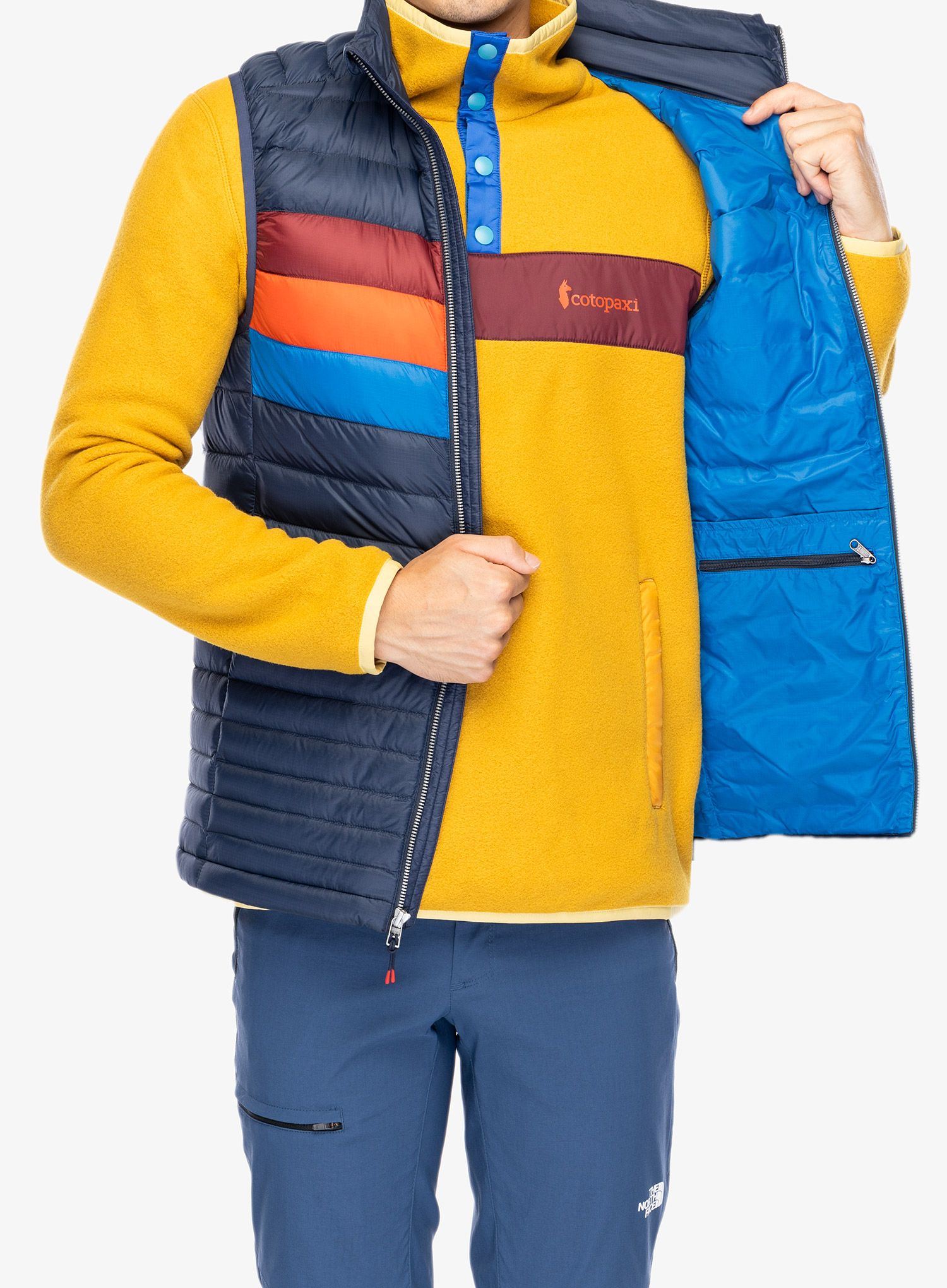 Puhasti brezrokavnik Cotopaxi Fuego Down Vest - ink stripes