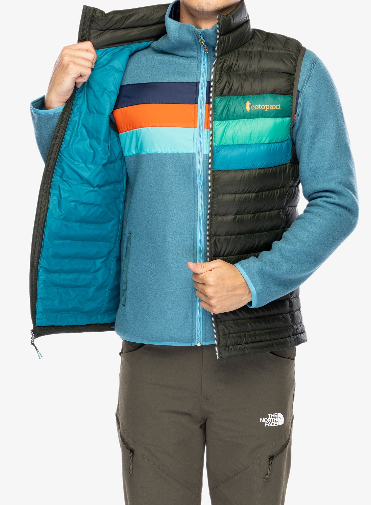 Puhasti brezrokavnik Cotopaxi Fuego Down Vest - woods stripes