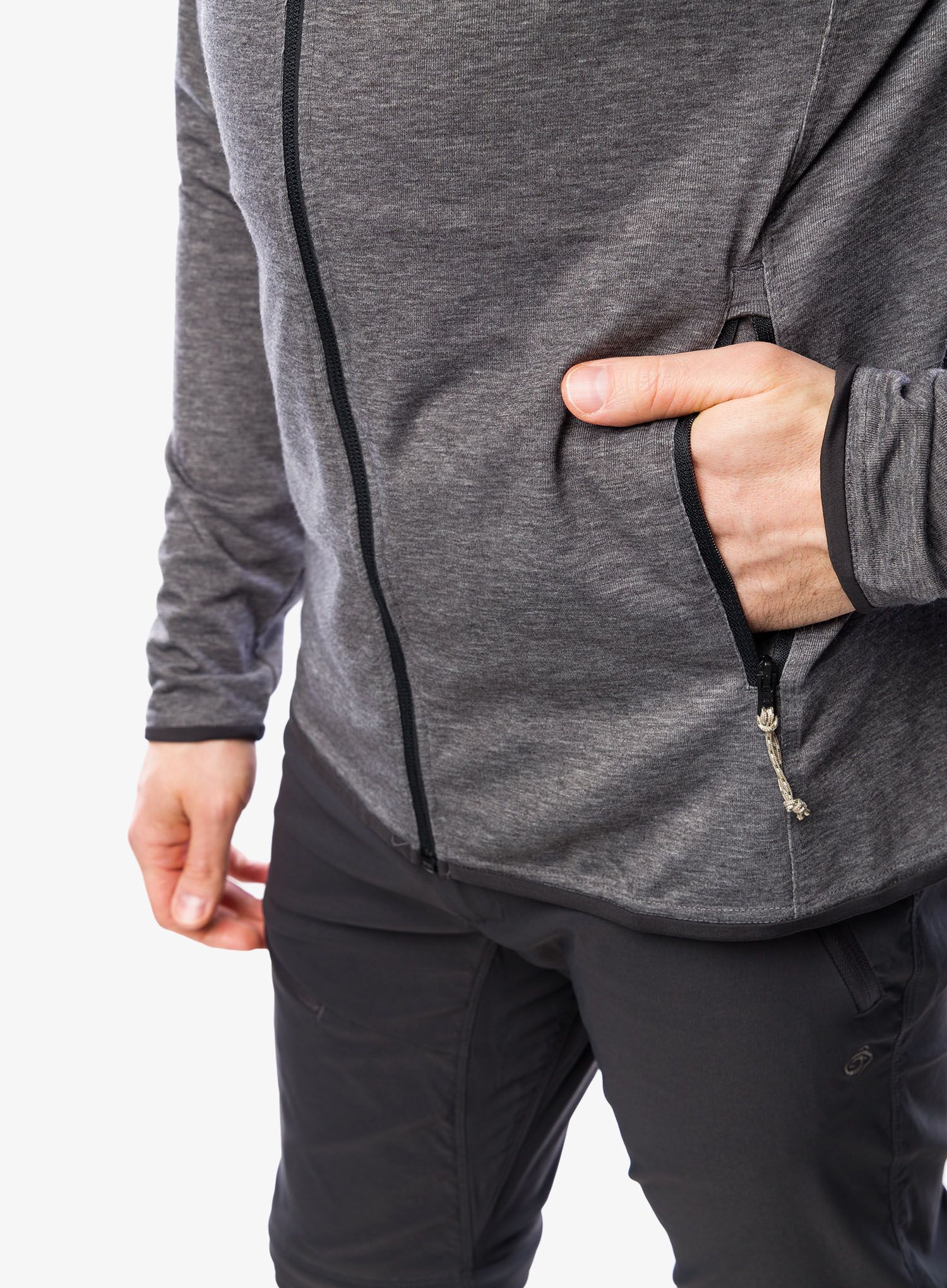 Jopica na zadrgo Craghoppers NosiLife Deft Hood Jacket - black pepper marl