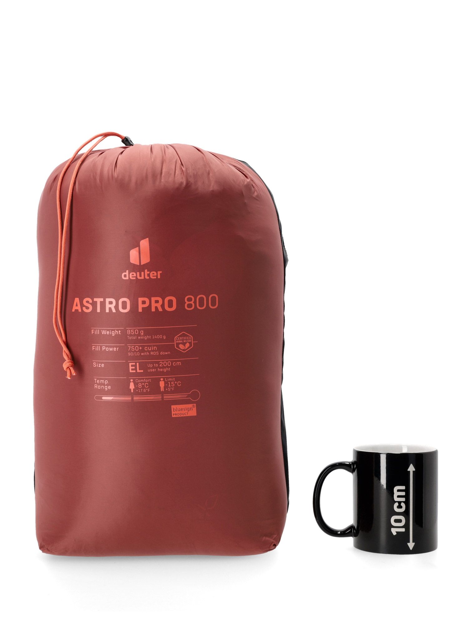 Spalna vreča Deuter Astro Pro 800 EL (200 cm) - redwood/paprika
