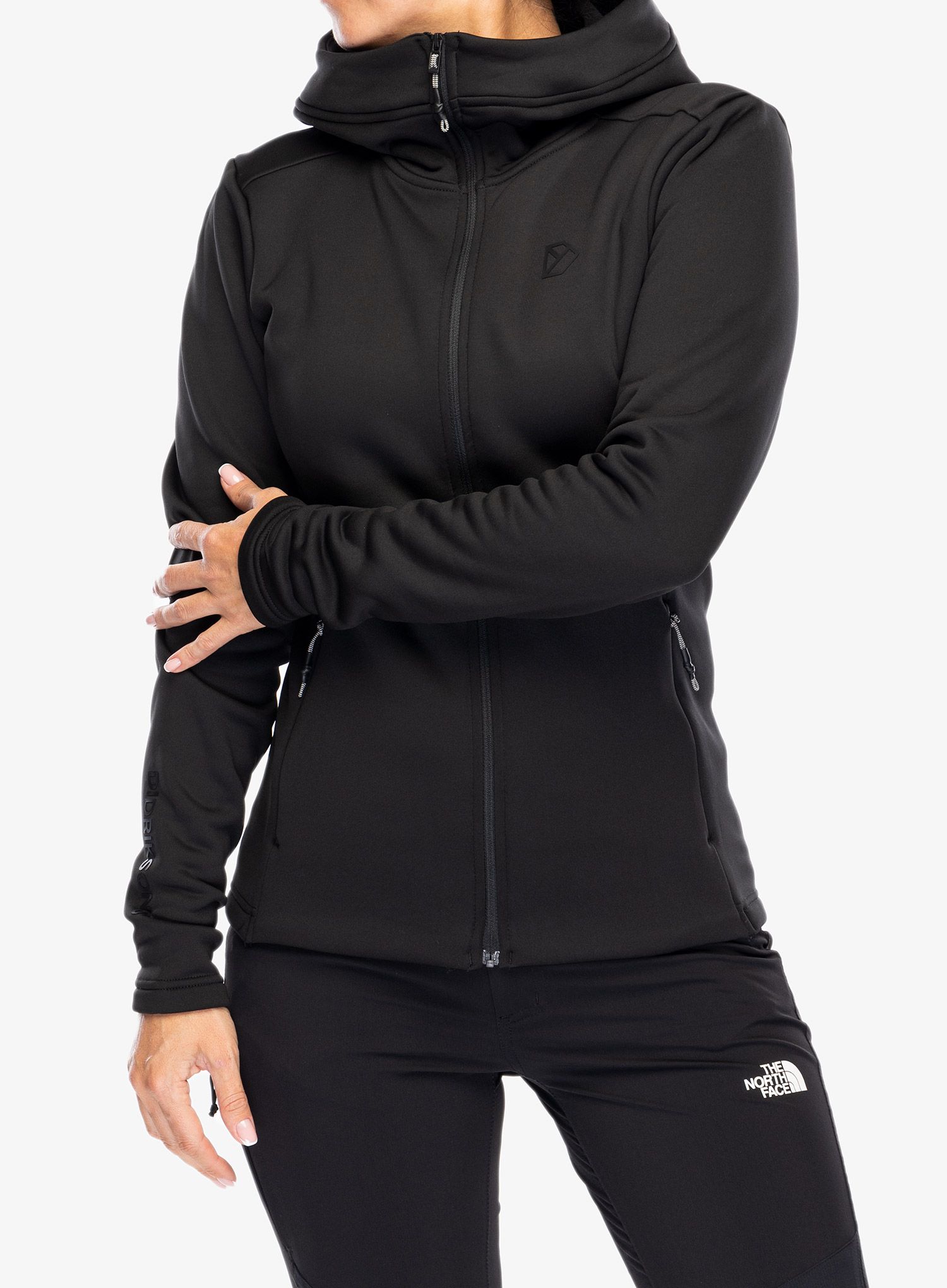 Ženska jopa s kapuco Didriksons Anneli Full Zip 2 - black
