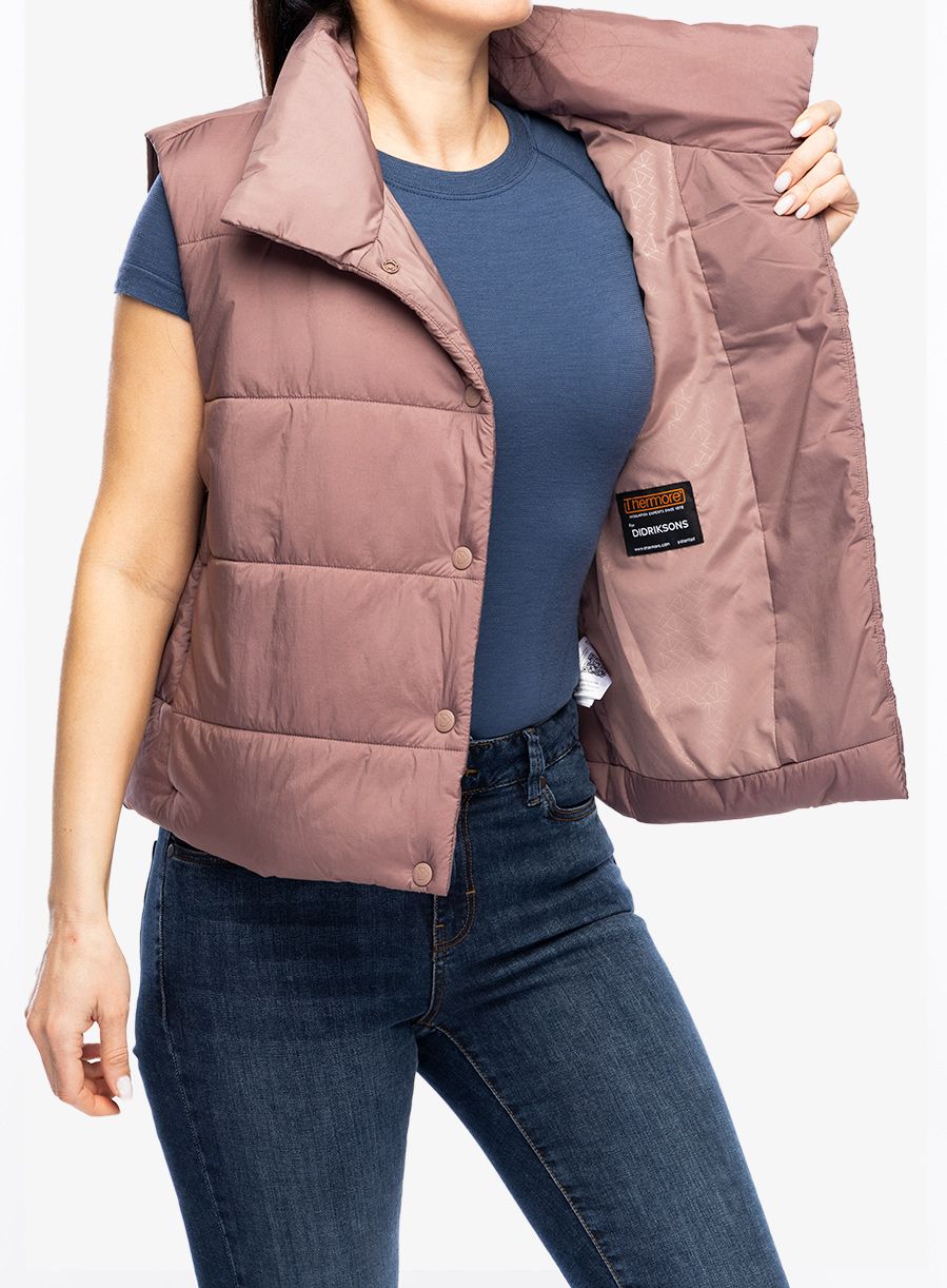 Ženski brezrokavnik Didriksons Charlen Vest - faded wine