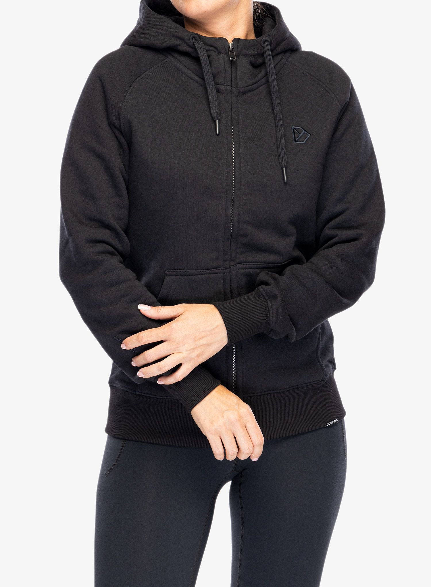 Ženska jopa s kapuco Didriksons Ven Full Zip - black