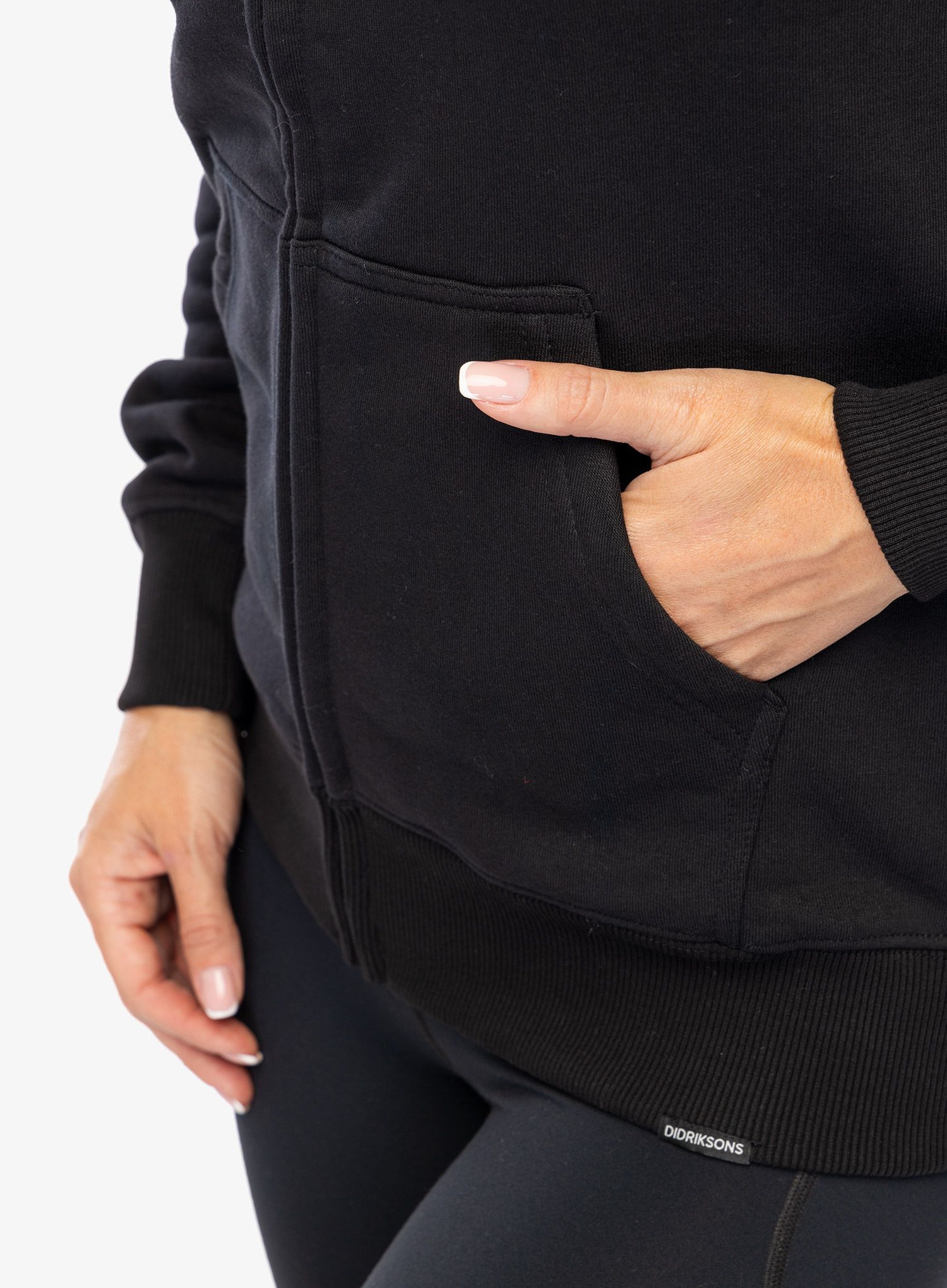Ženska jopa s kapuco Didriksons Ven Full Zip - black
