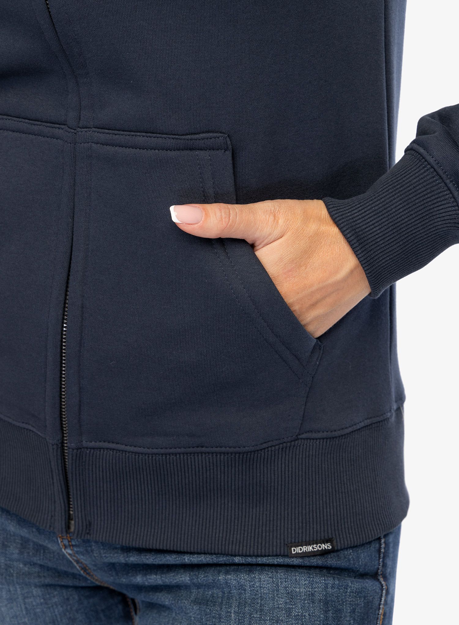Ženska jopica z zadrgo Didriksons Ven Full Zip - navy