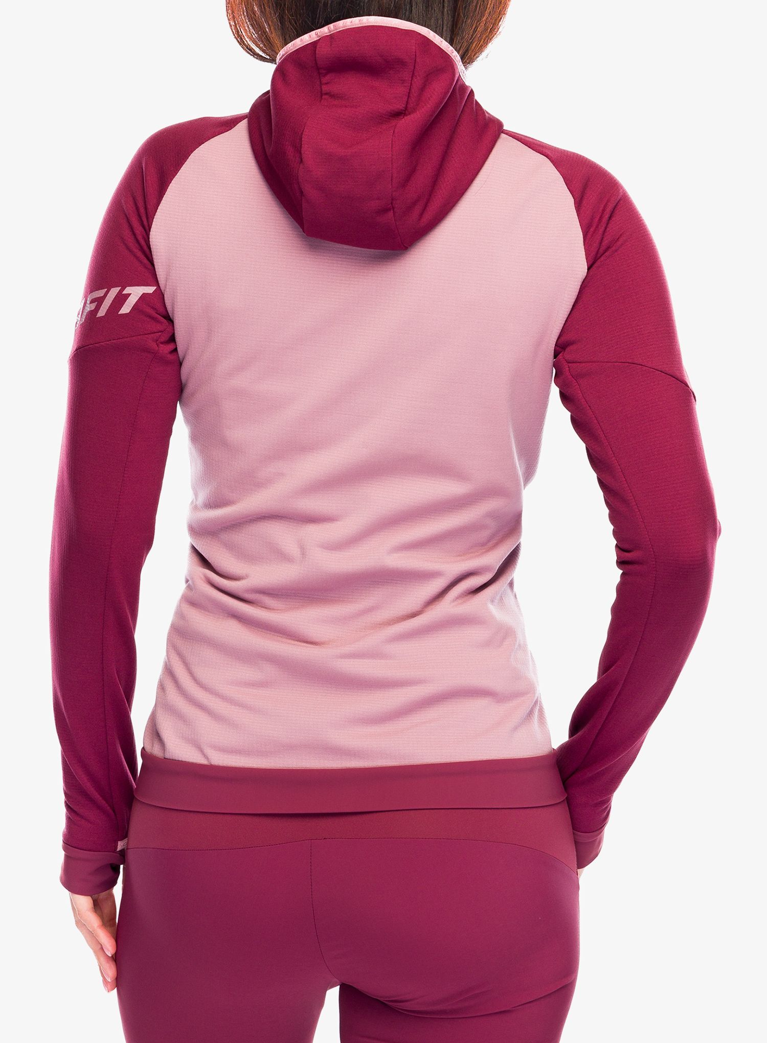 Ženska jopica z zadrgo Dynafit Radical Polartec Hooded Jacket - burgundy/burgundy