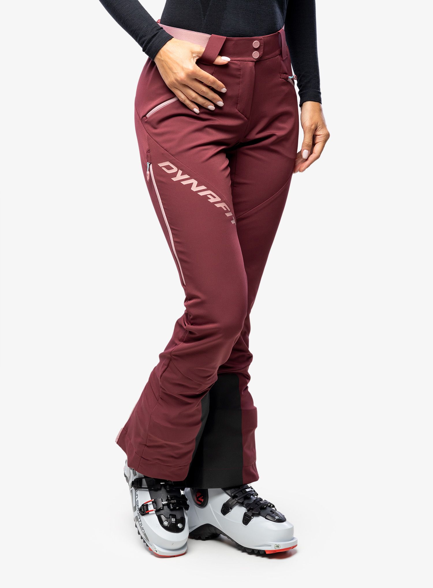 Ženske hlače za turno smučanje Dynafit TLT Touring Dynastretch Pants - burgundy/pink