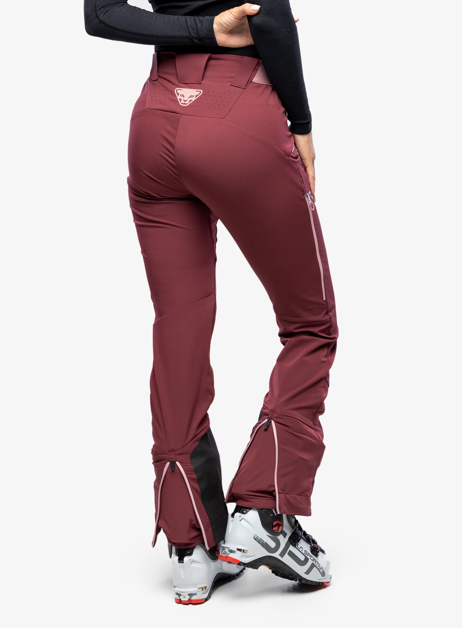 Ženske hlače za turno smučanje Dynafit TLT Touring Dynastretch Pants - burgundy/pink
