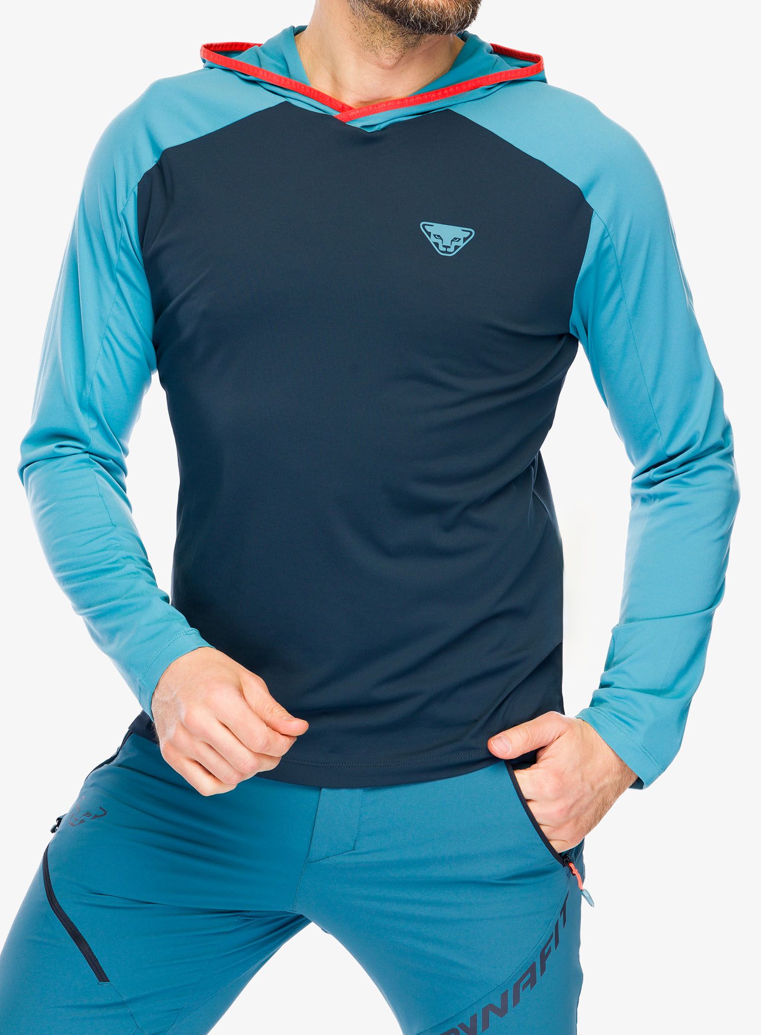 Jopica s kapuco Dynafit Traverse Sun Hoody - storm blue/blueberry