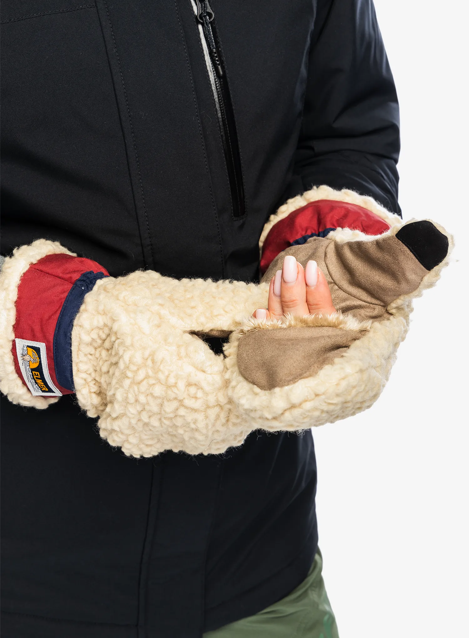 Volnene rokavice Elmer EM354 Teddy Mitten - beige/wine