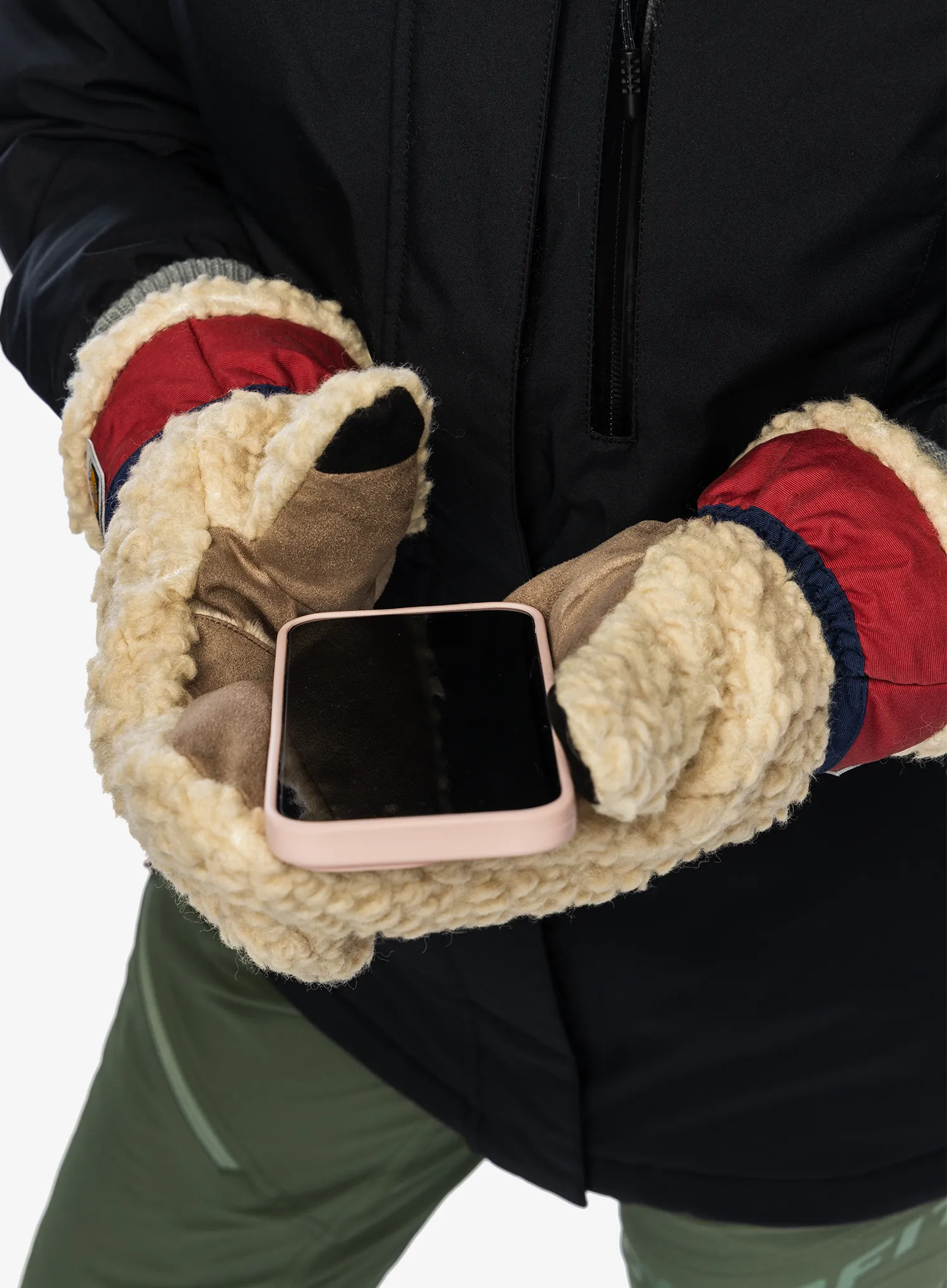 Volnene rokavice Elmer EM354 Teddy Mitten - beige/wine