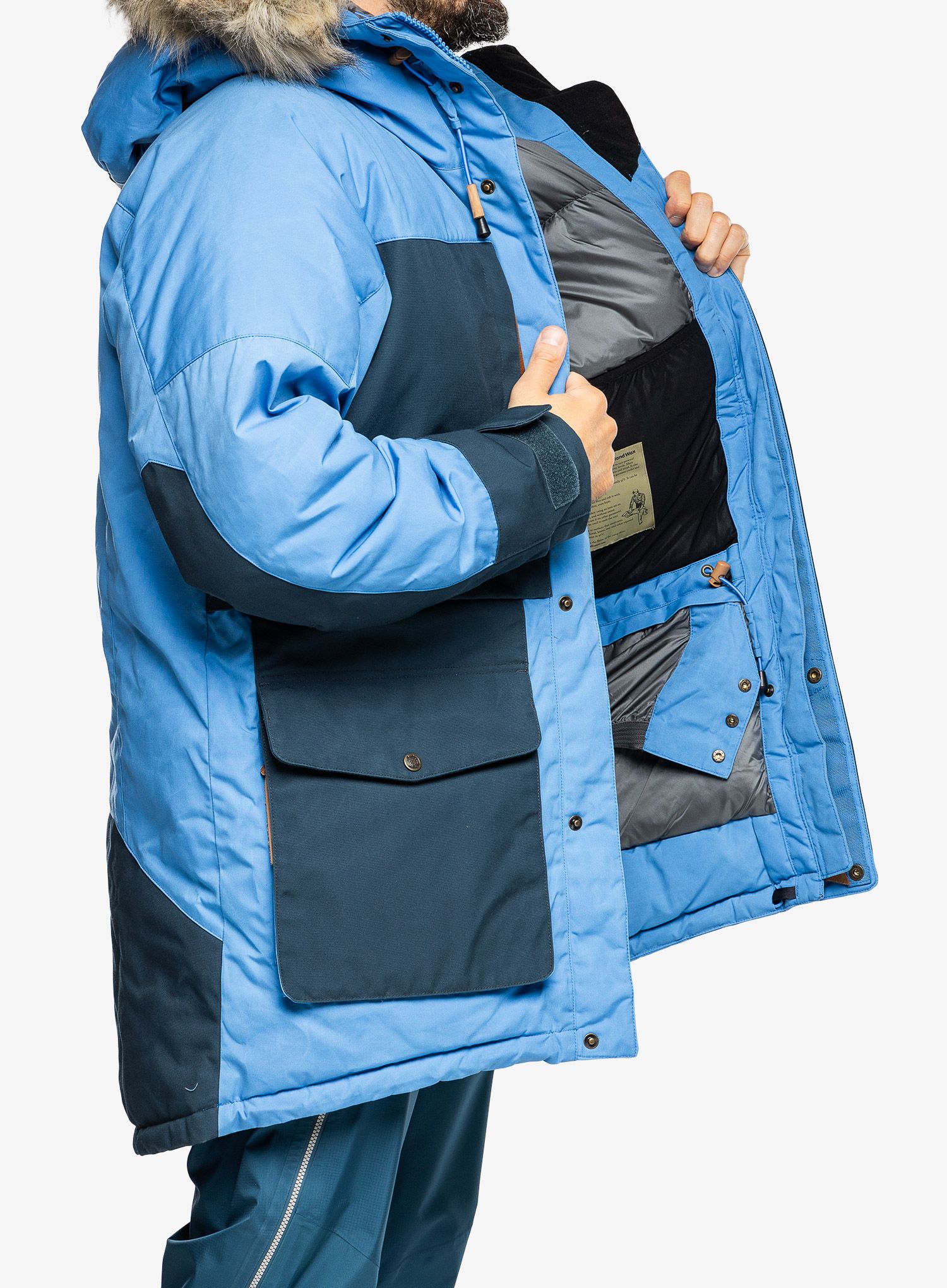 Zimska jakna Fjallraven Polar Expedition Parka - un blue/mountain blue