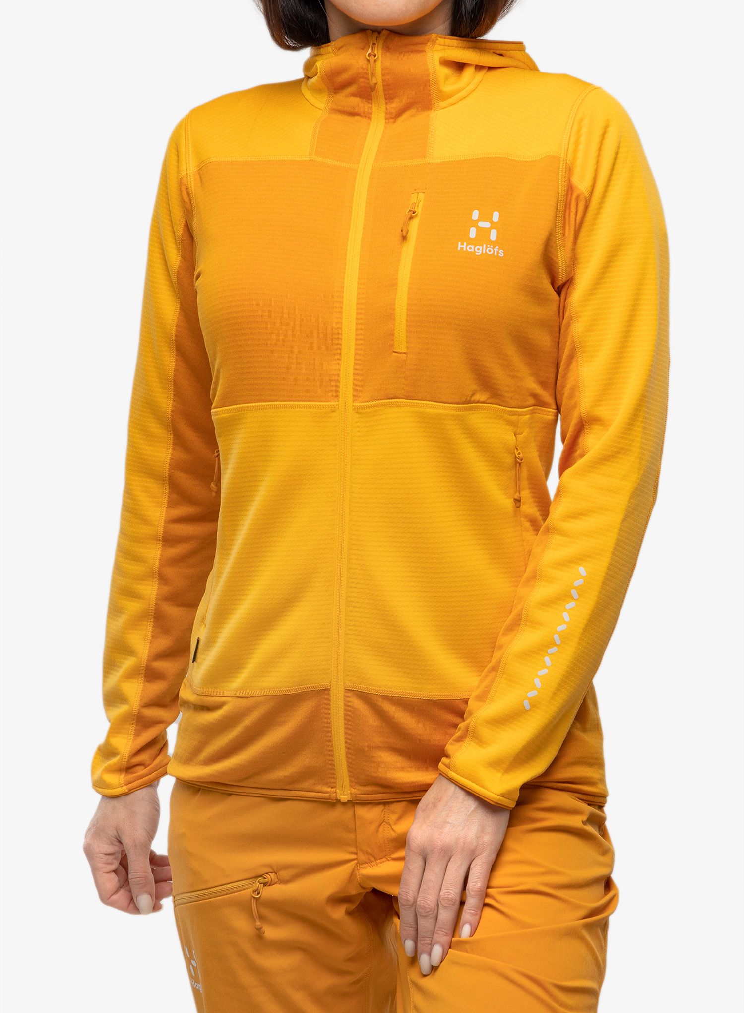 Ženska jopica z zadrgo Haglofs L.I.M Mid Fast Hood - sunny yellow/desert yellow