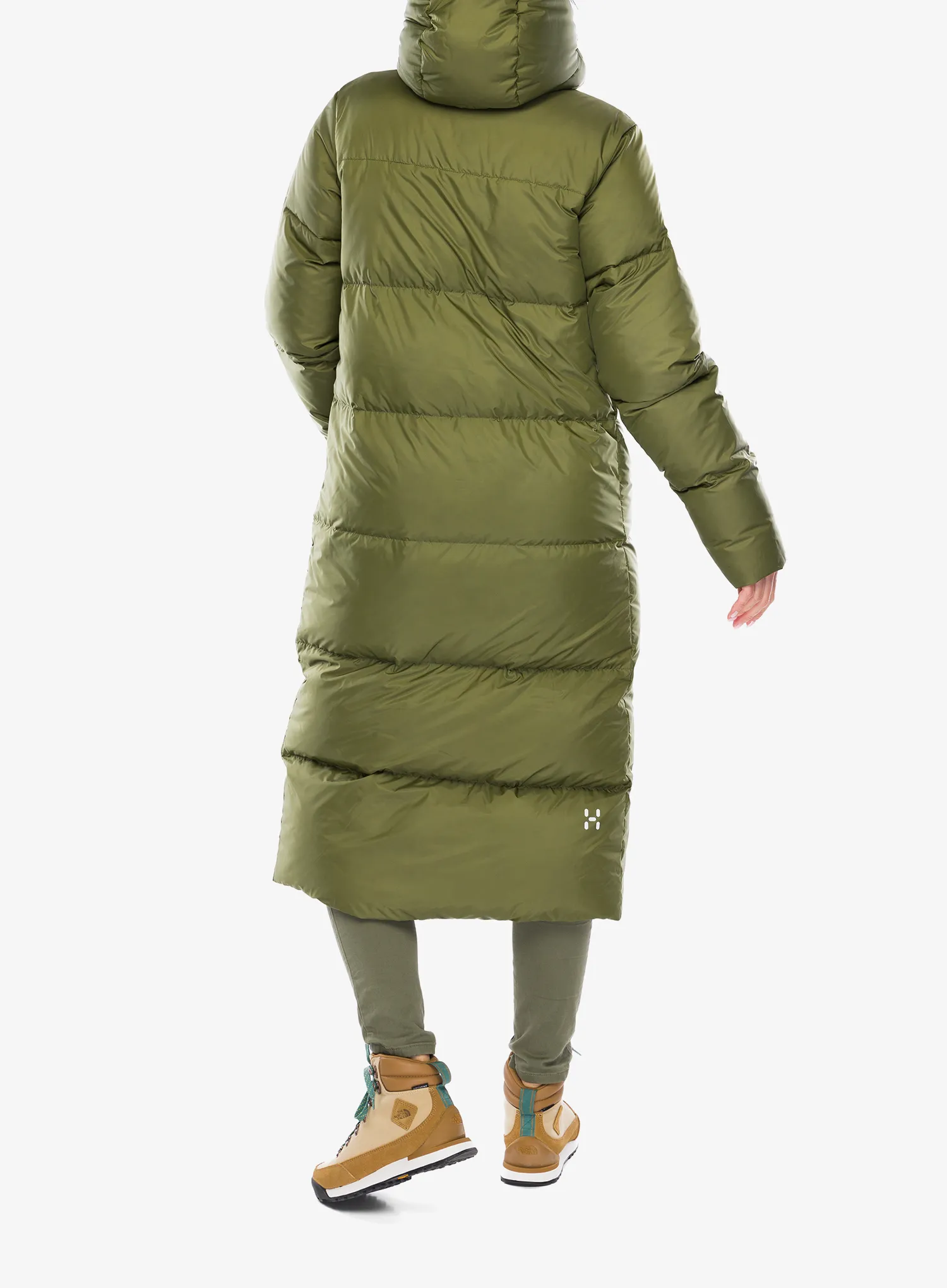 Puhast plašč Haglofs Long Down Parka - olive green