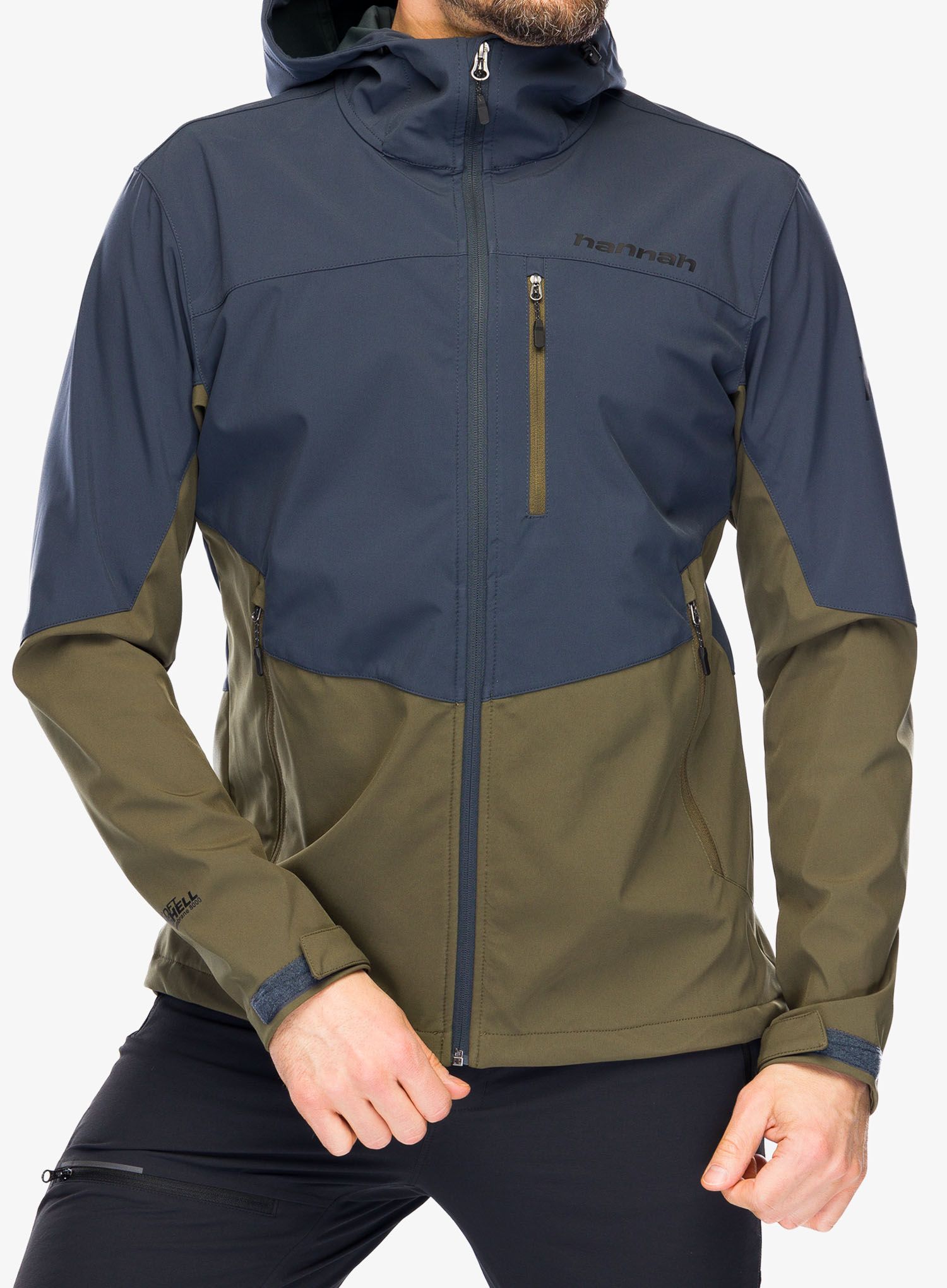 Softshell jakna Hannah Shelton Lite - india ink/military olive