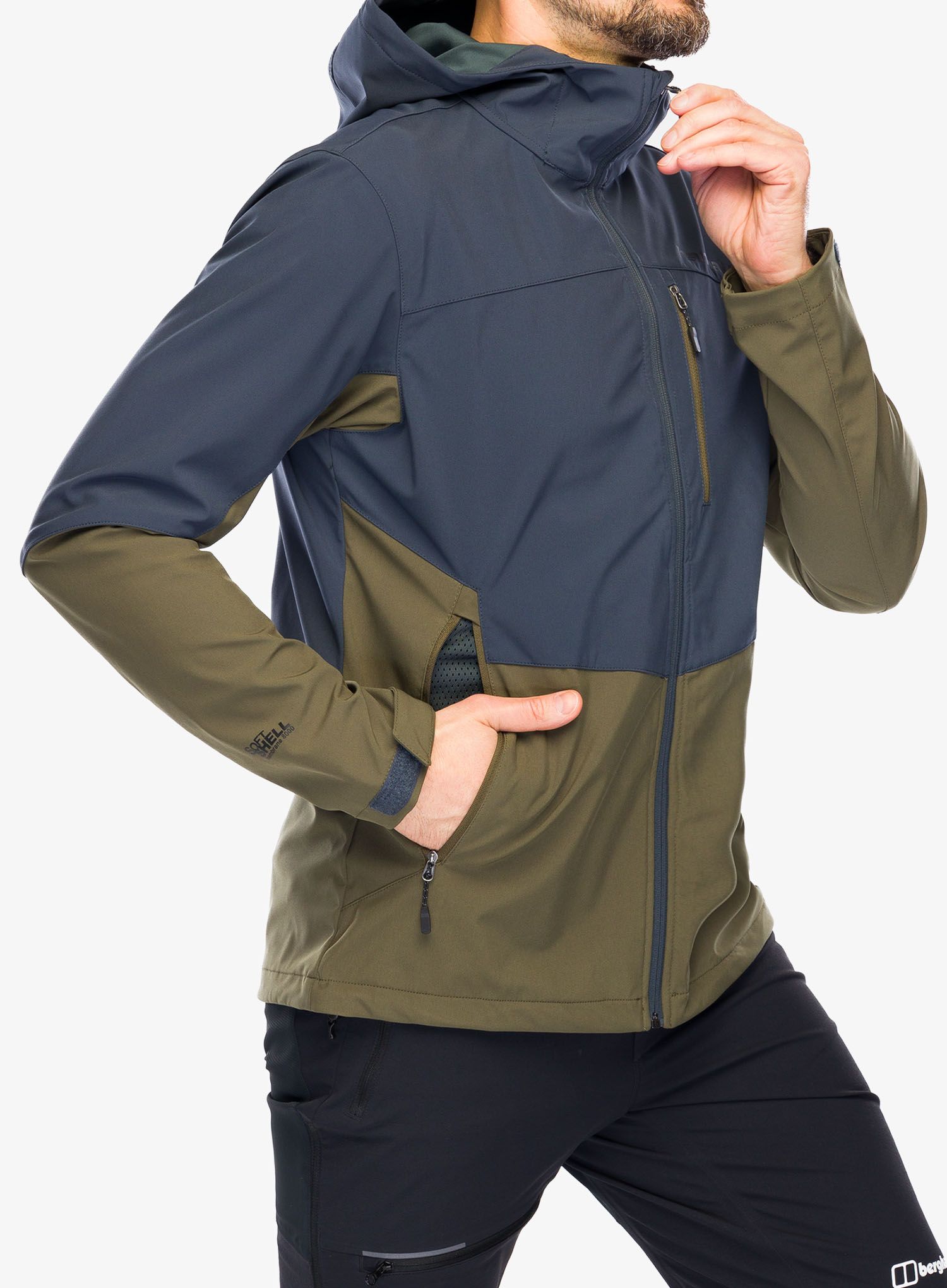 Softshell jakna Hannah Shelton Lite - india ink/military olive